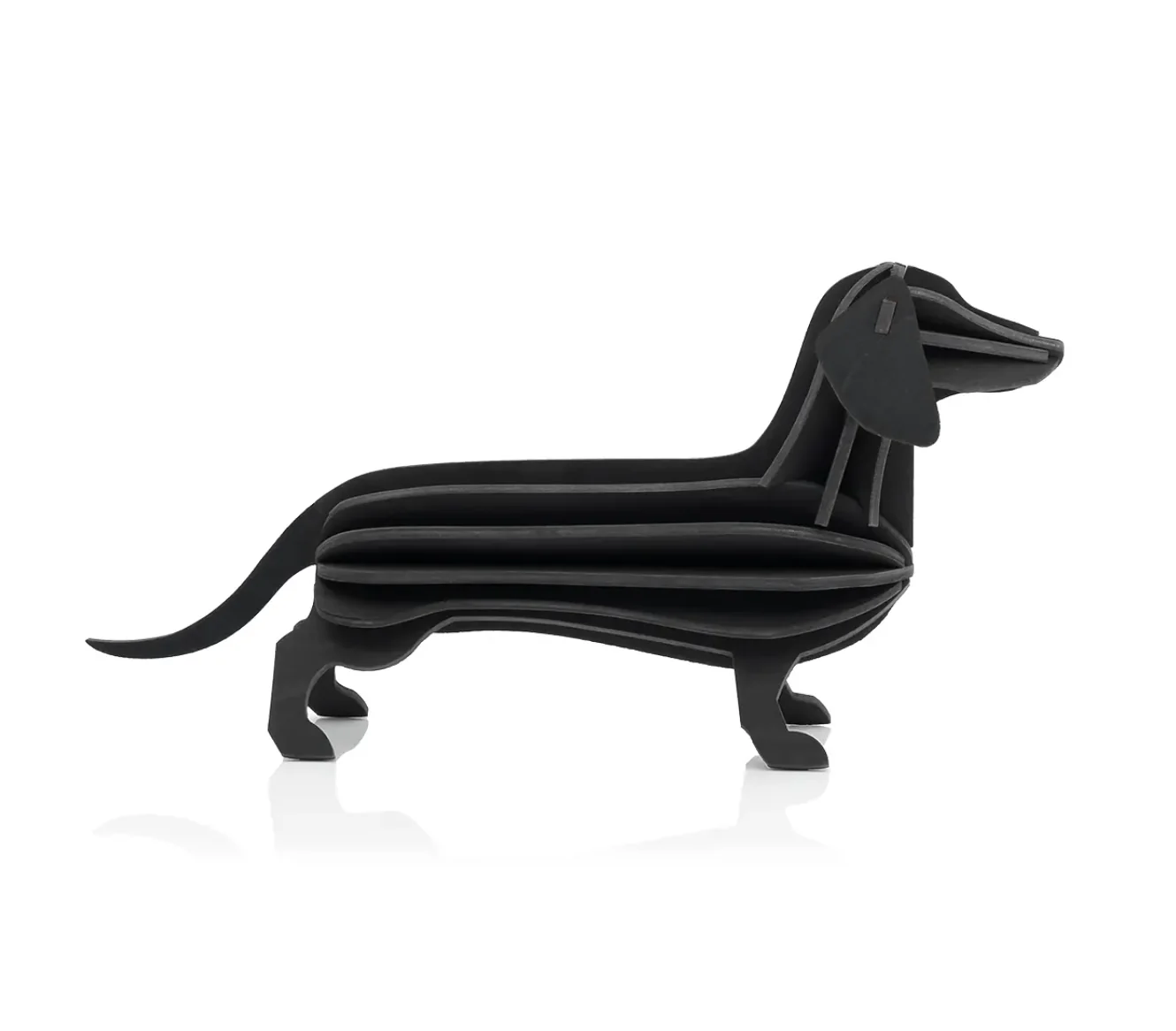 3D Wooden Dachshund Decoration/31cm - Black