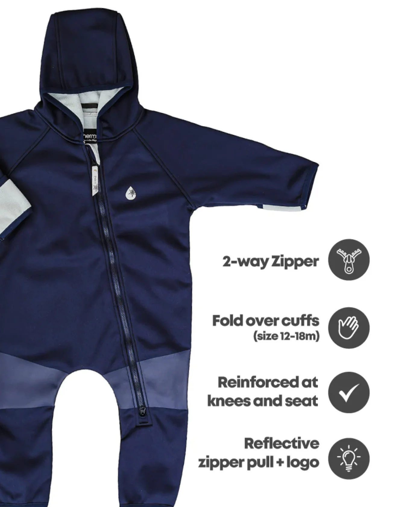 All-Weather Fleece Onesie - Navy - Image 4