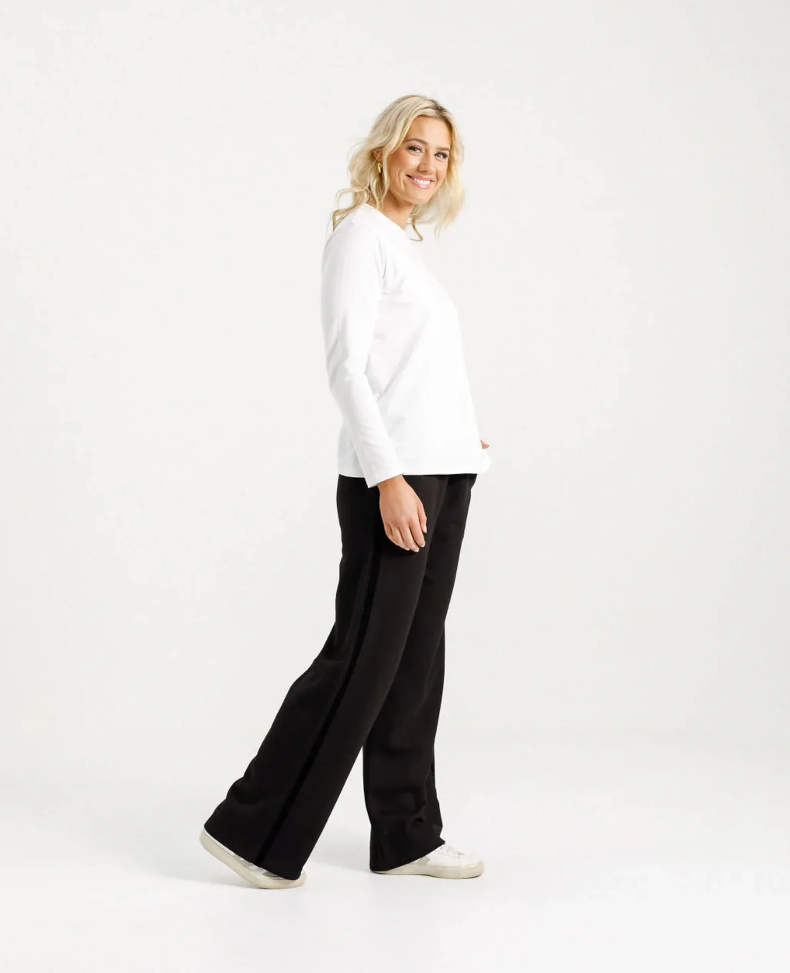 Alpine Palazzo Pants - Black with Black Velvet Ribbon - Image 3