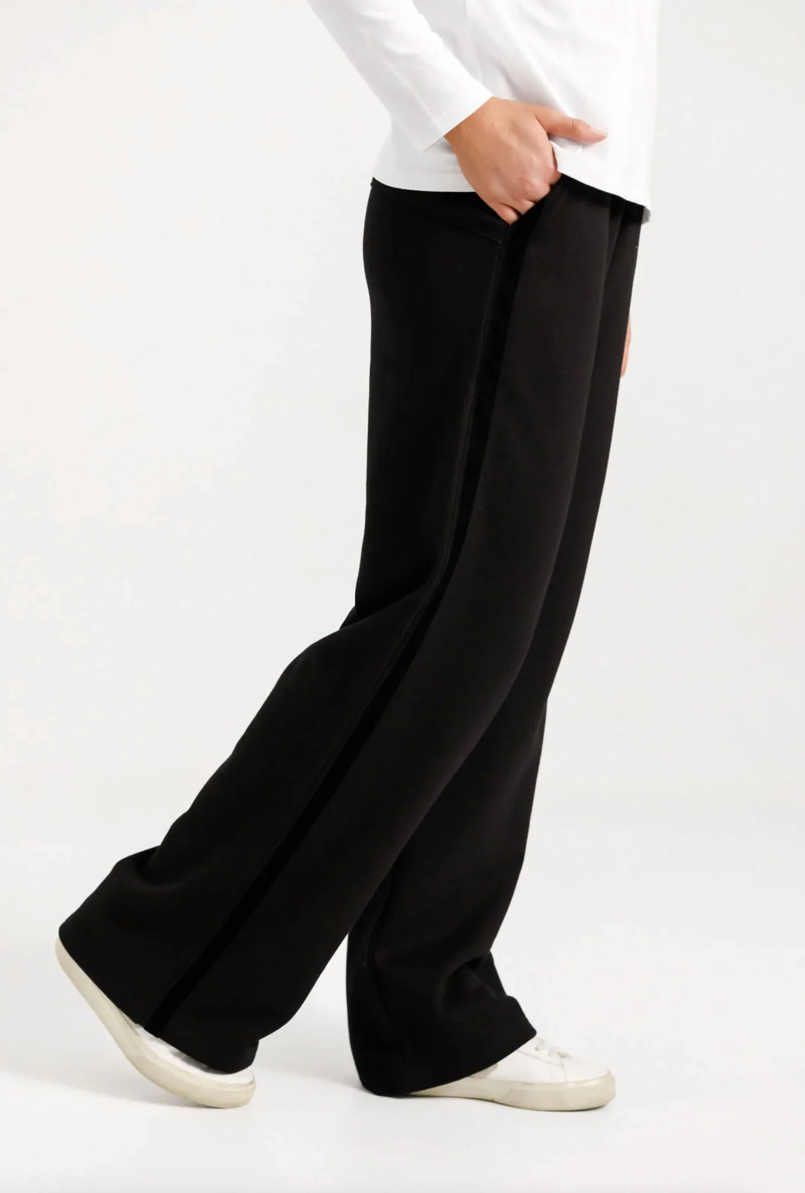 Alpine Palazzo Pants - Black with Black Velvet Ribbon - Image 4