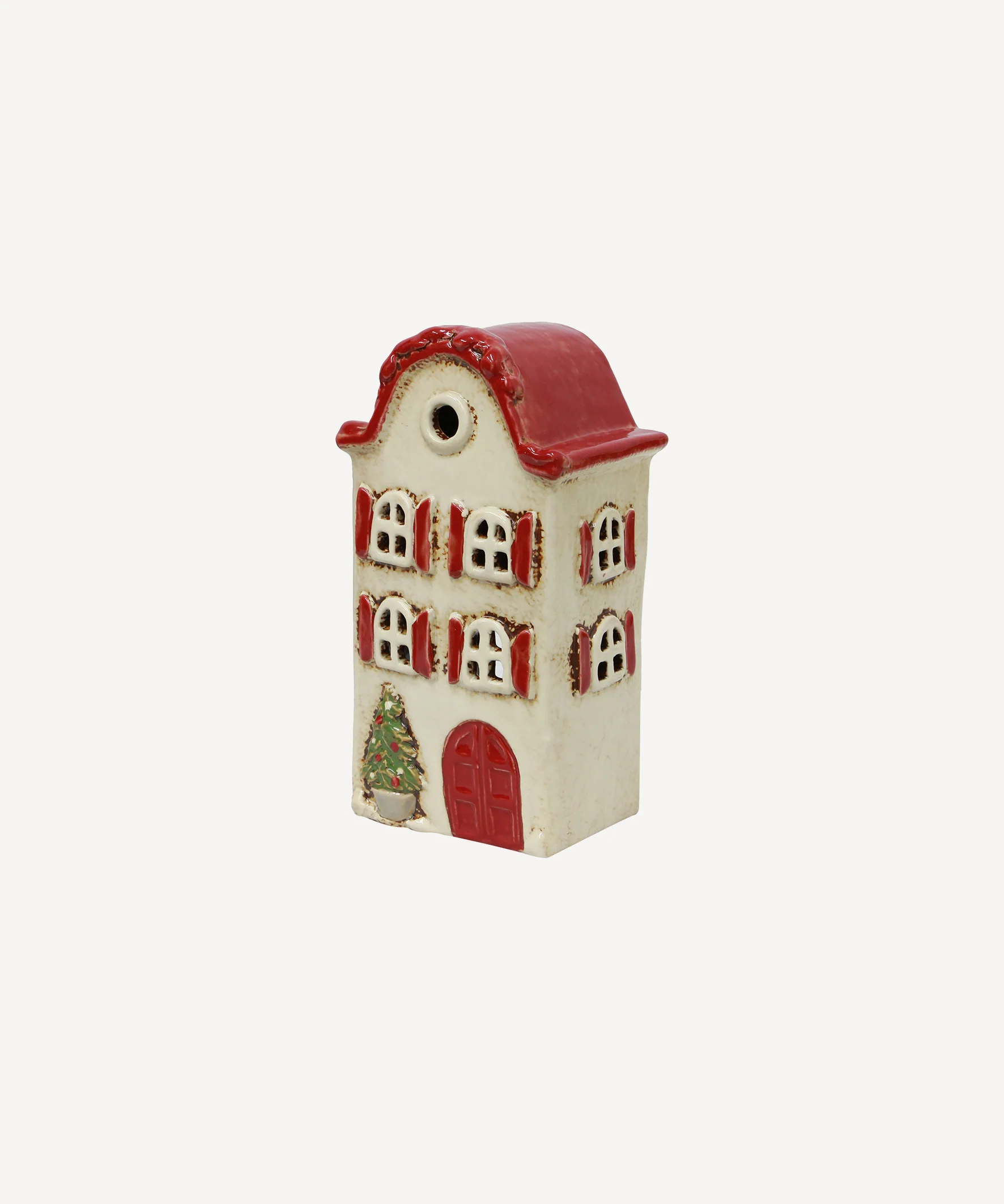 Alsace Tea Light Villa Christmas Stone with Red Shutters - Image 3