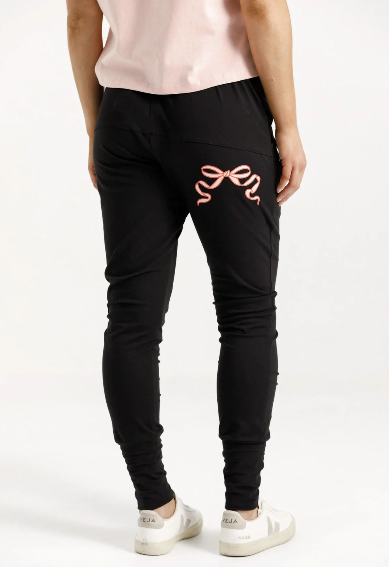 Apartment Pants - Black with Blossom Berry Bow