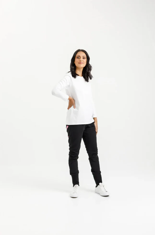 Apartment Pants Winter - Black with Irregular Pink Stripe X - Image 2