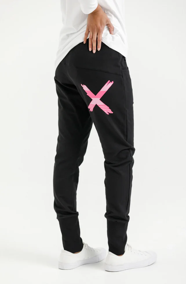 Apartment Pants Winter - Black with Irregular Pink Stripe X - Image 4