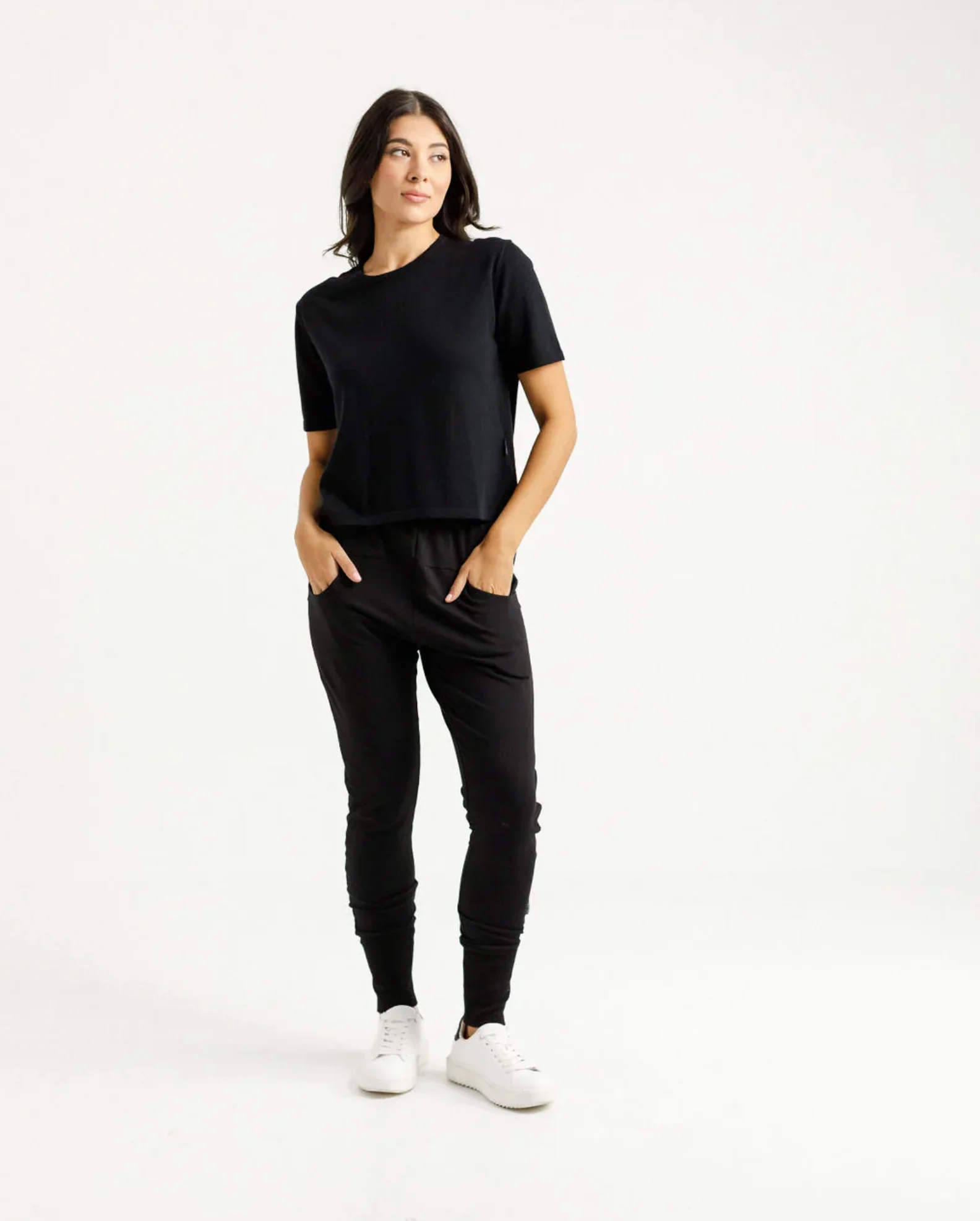 Apartment Pants Winter - Black with Lilac Damask X - Image 2