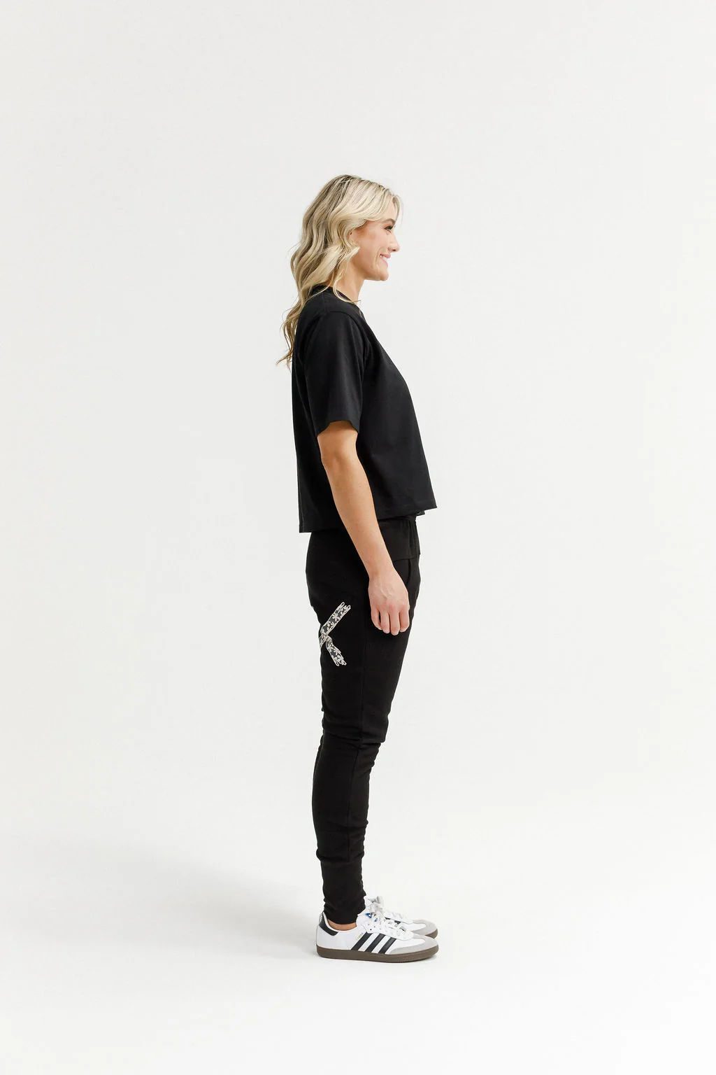 Apartment Pants - Winter Weight - Black with Graphite Daisy X - Image 4
