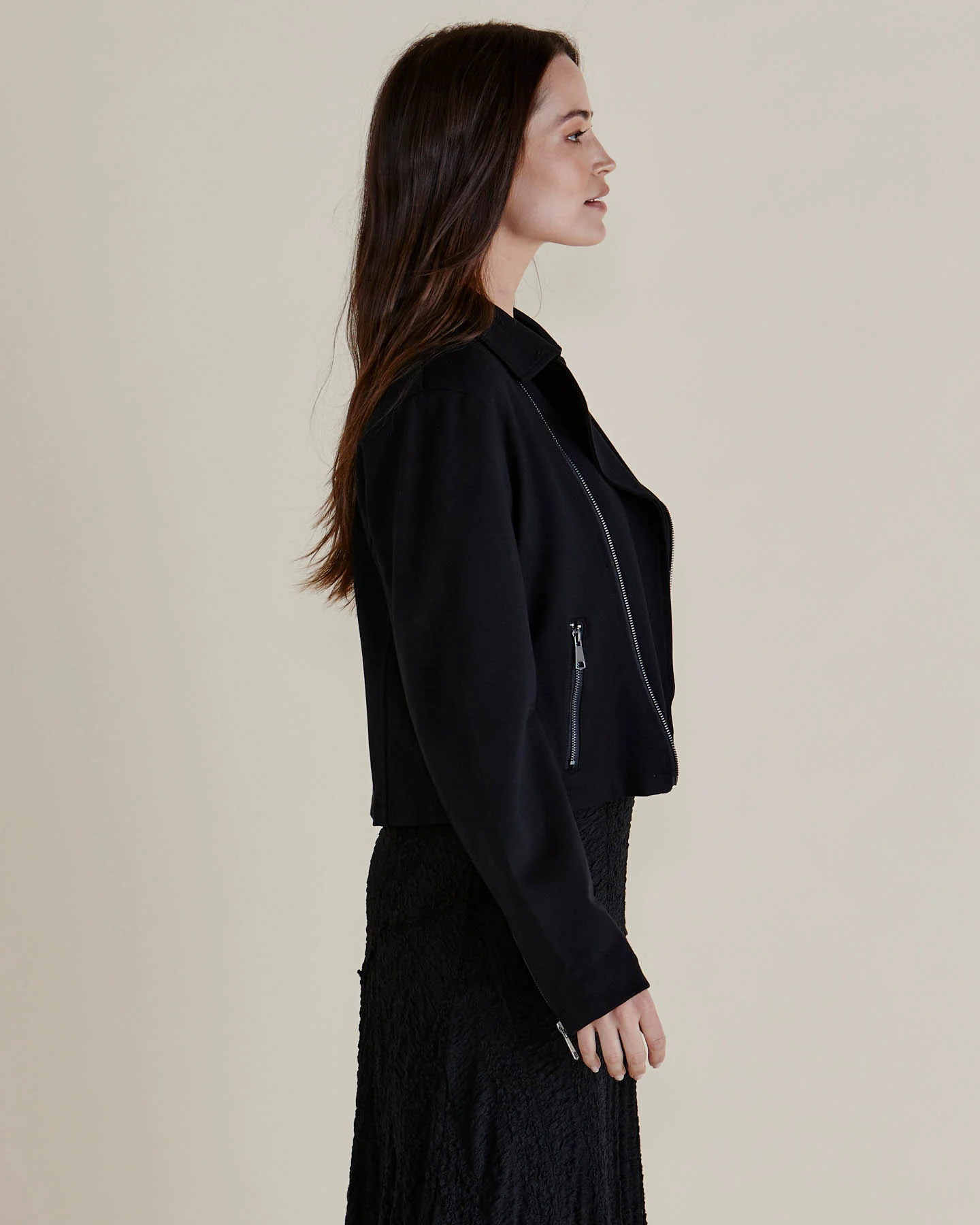 Aurora Ponte Biker Jacket - Black - Image 3