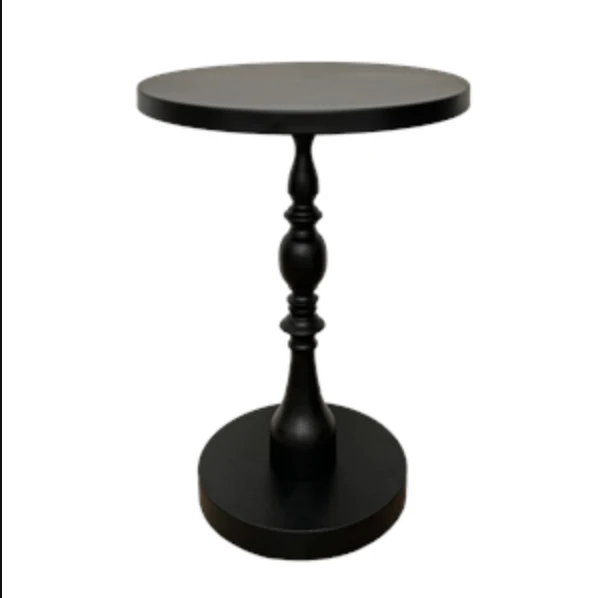 Ava Round Lamp Table - Black