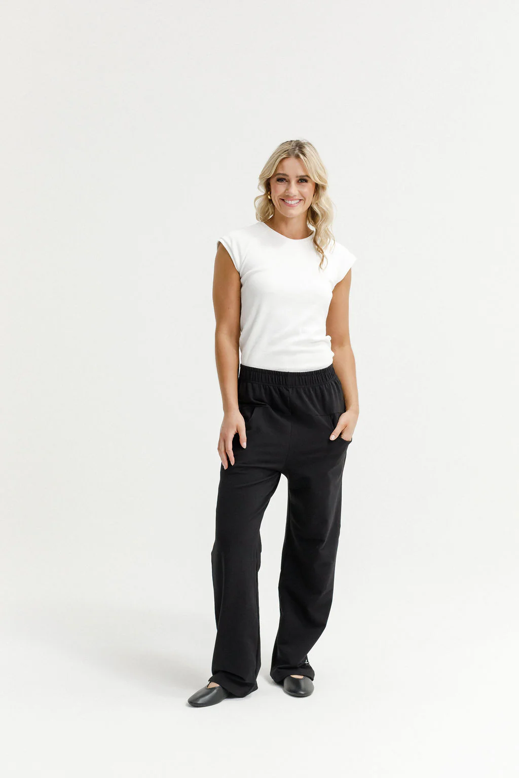 Avenue Pants - Black with Sapphire/Ivory X - Image 2