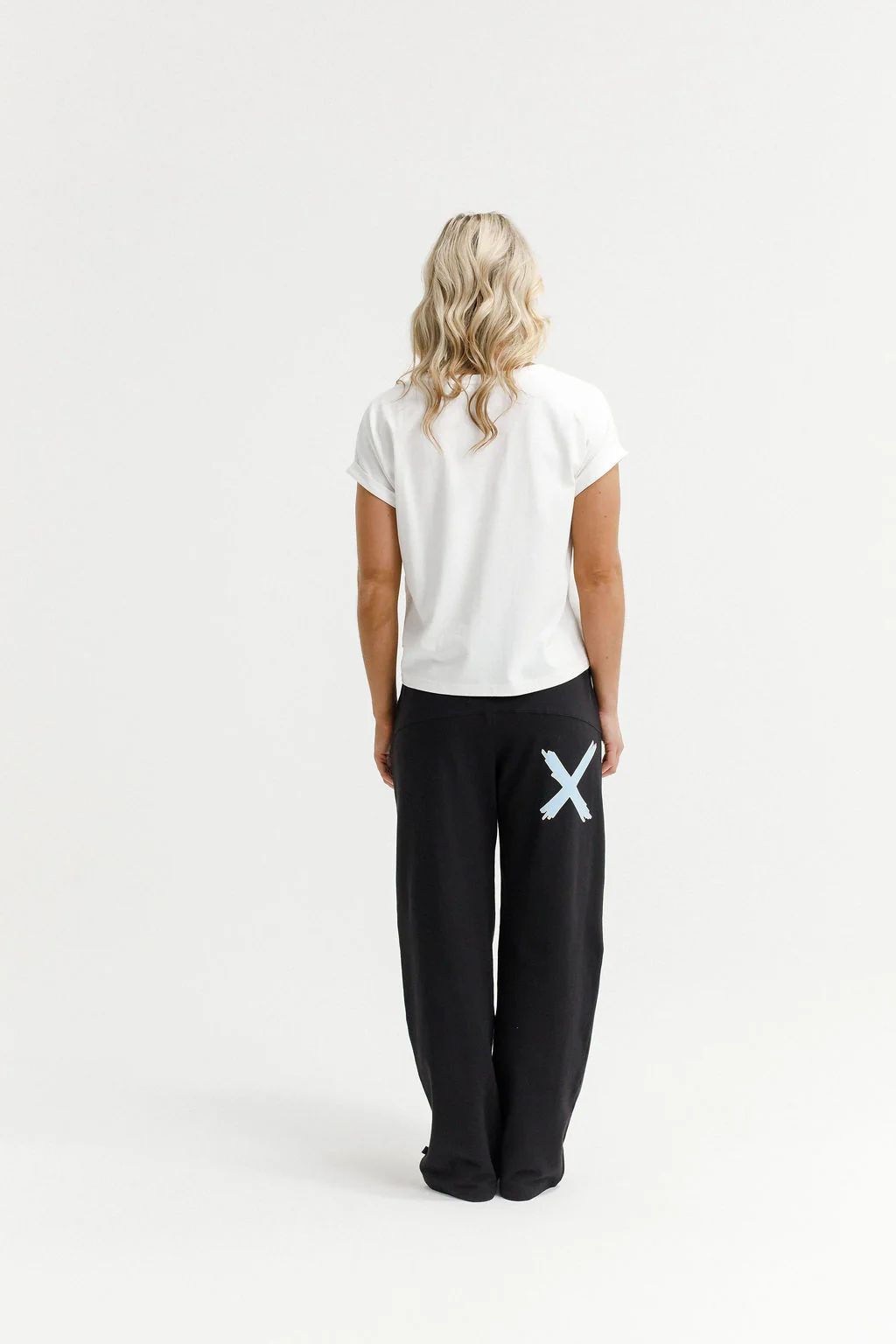 Avenue Pants - Black with Sapphire/Ivory X - Image 5