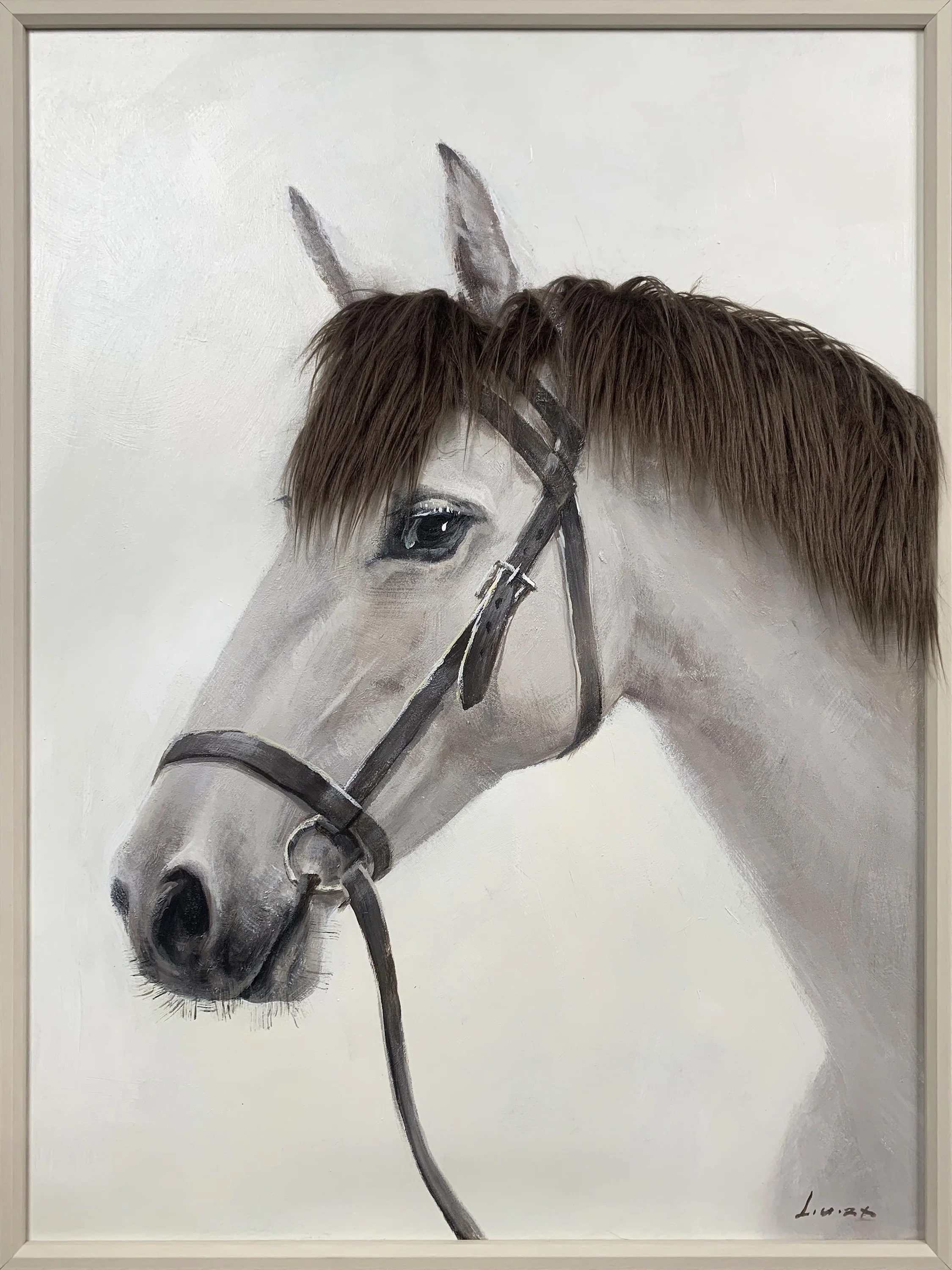 Bad Hair Day - White Horse Canvas