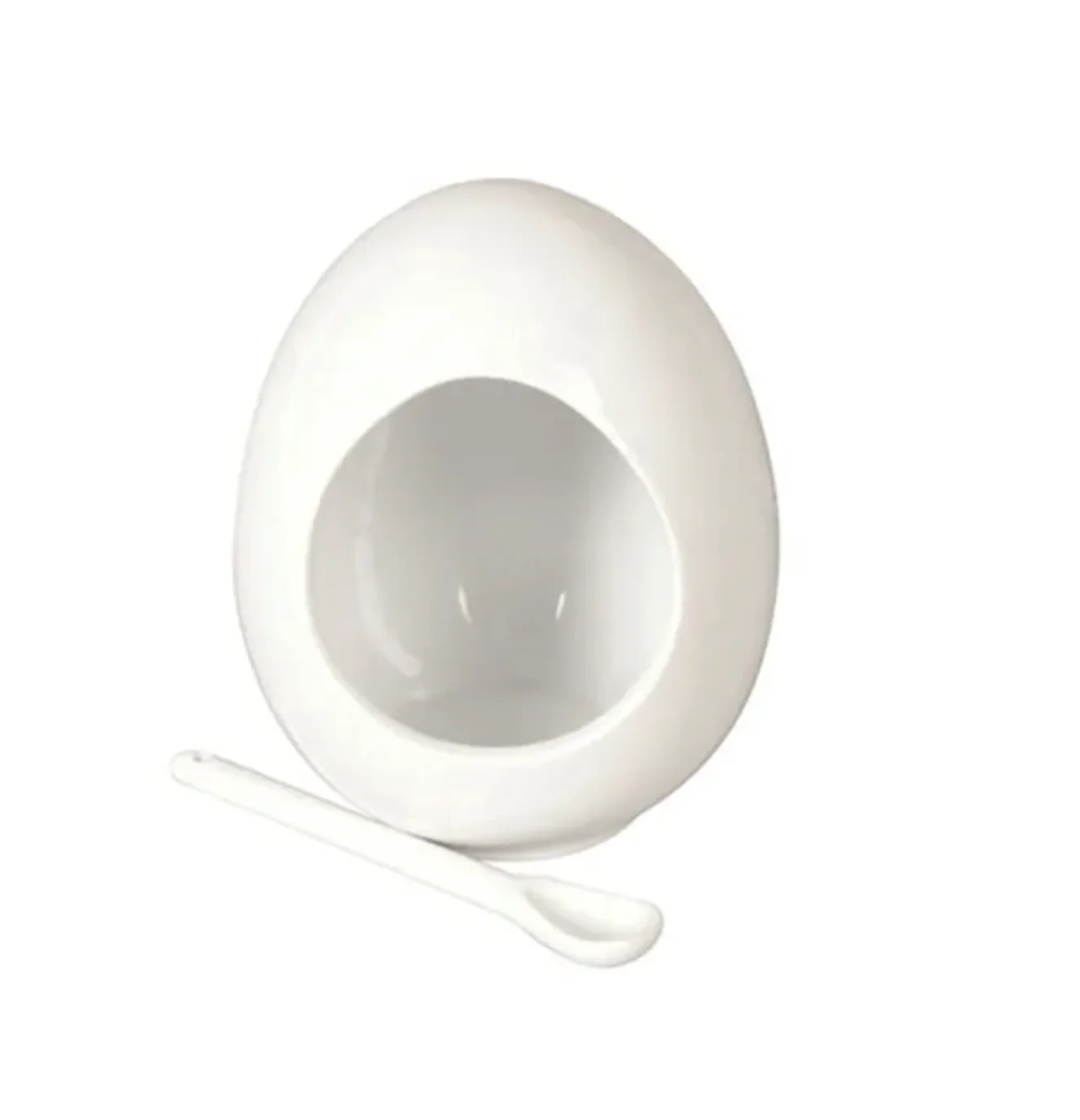 BIA White Salt Pig With Spoon