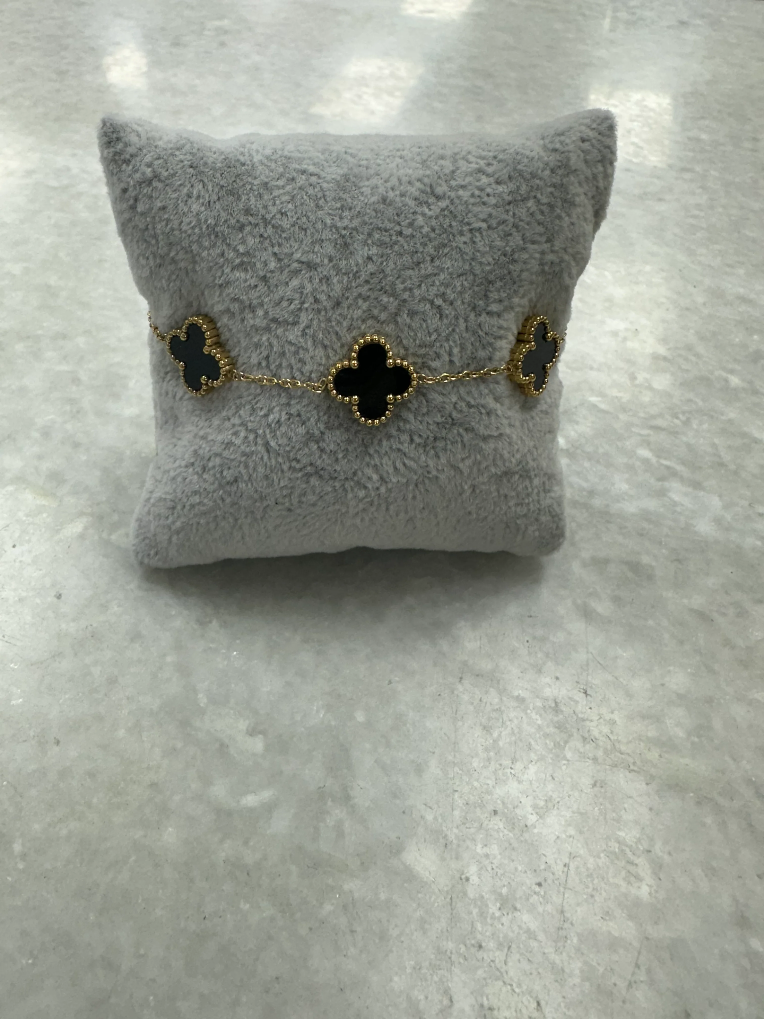 Black 3 Cross Bracelet - Gold