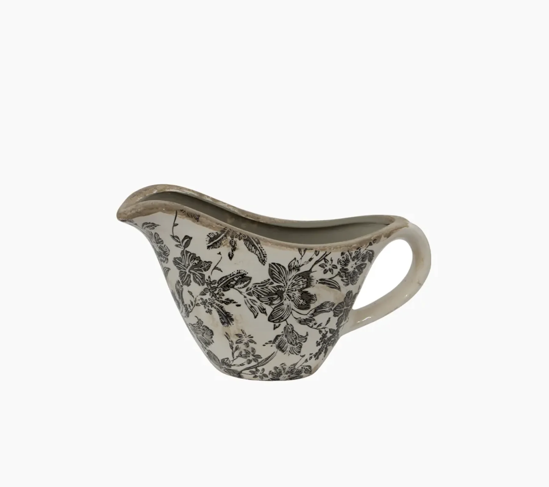 Black Floral Bowl Jug