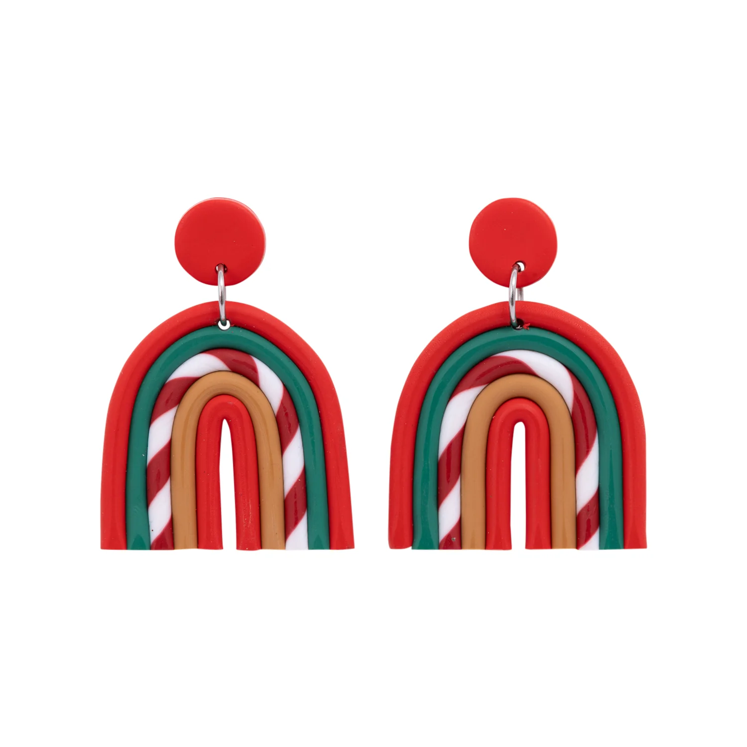 Candy Cane Rainbow Earrings - Large