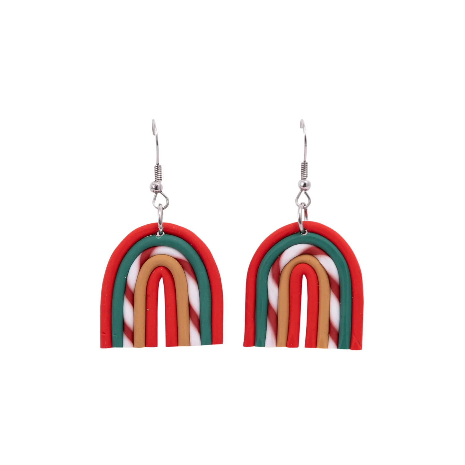 Candy Cane Rainbow Earrings - Small