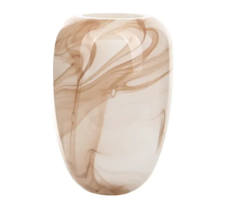 Carrie Glass Vase - Mocha Swirl