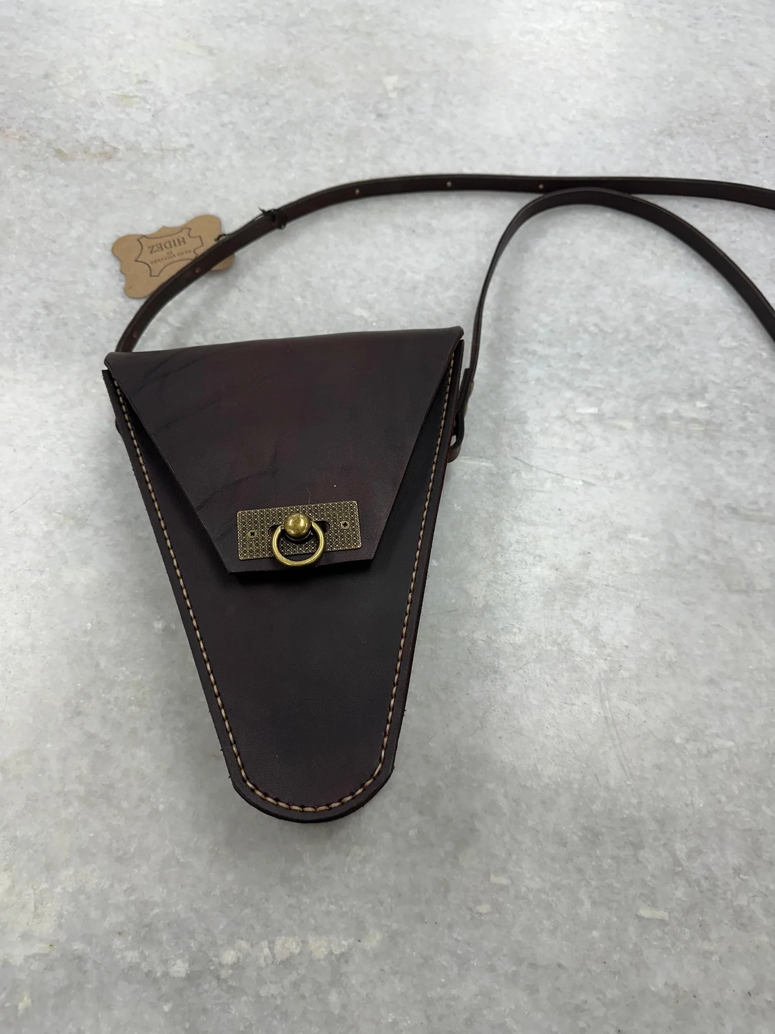 Cuffin Leather Handbag - Brown