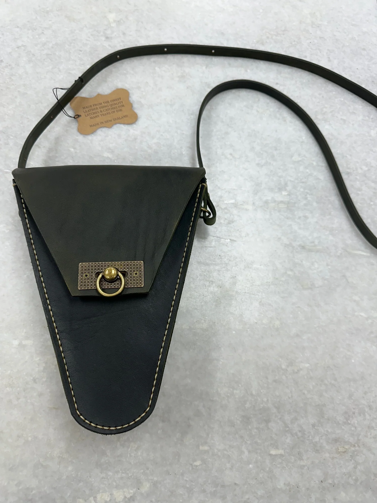 Cuffin Leather Handbag - Leaf Green