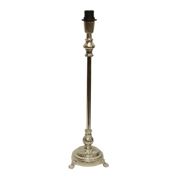 Clara Lampbase Antique Silver with Tapered Drum Linen Shade Natural