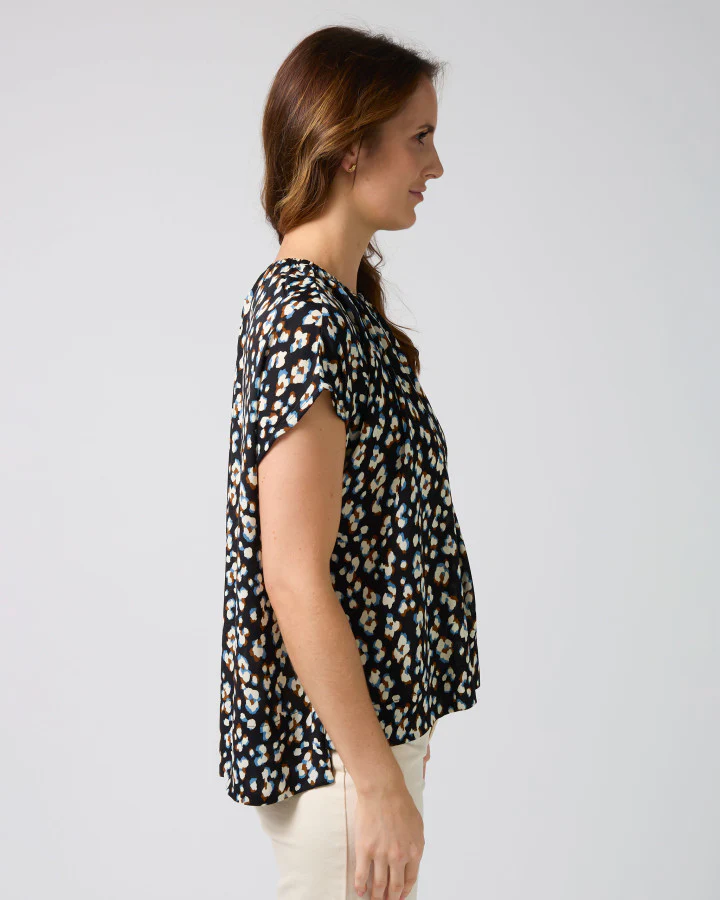 Clio Blouse - Navy Leopard - Image 2