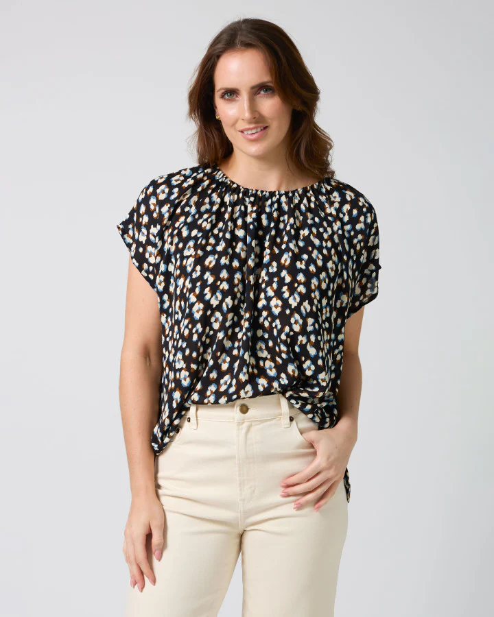 Clio Blouse - Navy Leopard - Image 5