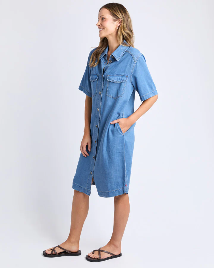 Cora Denim Dress - Blue - Image 4
