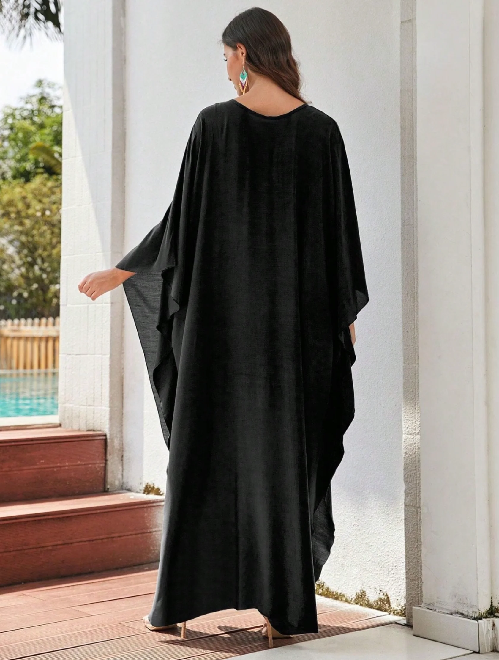 Criss Cross Black Kaftan - Image 2