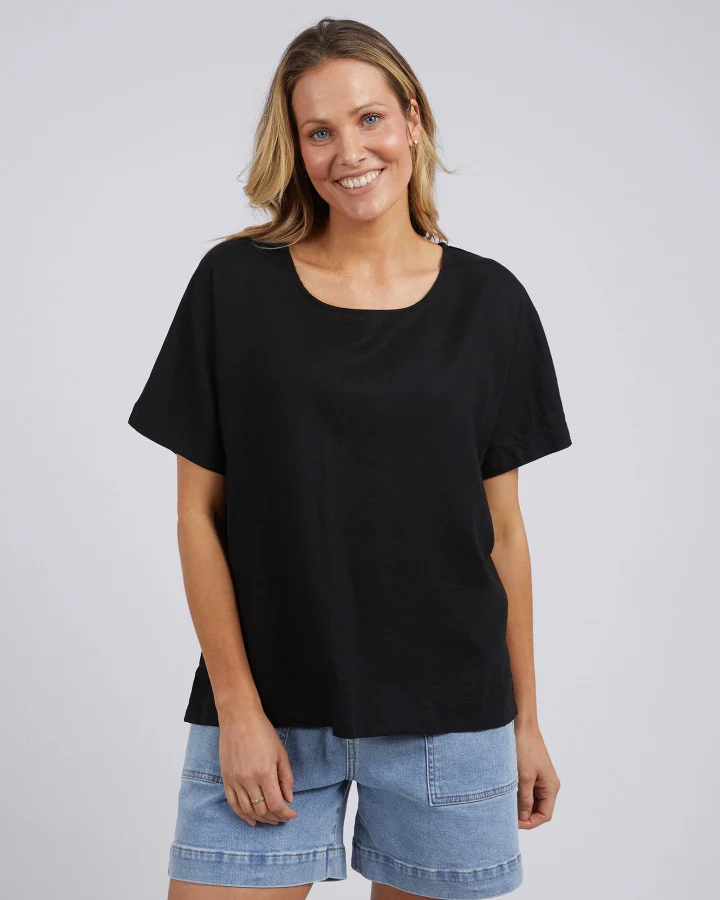 Curtis Woven Short Sleeve Tee - Black