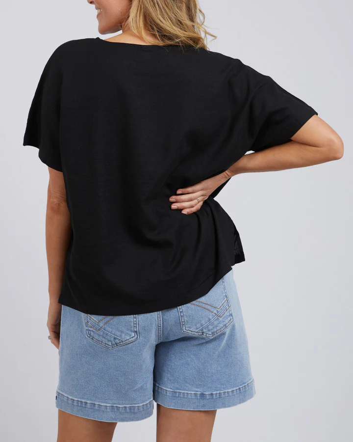 Curtis Woven Short Sleeve Tee - Black - Image 3