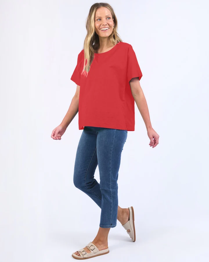 Curtis Woven Short Sleeve Tee - Cayenne