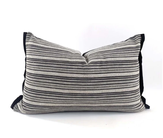 Cushion Cover - Tribal Black / Linen