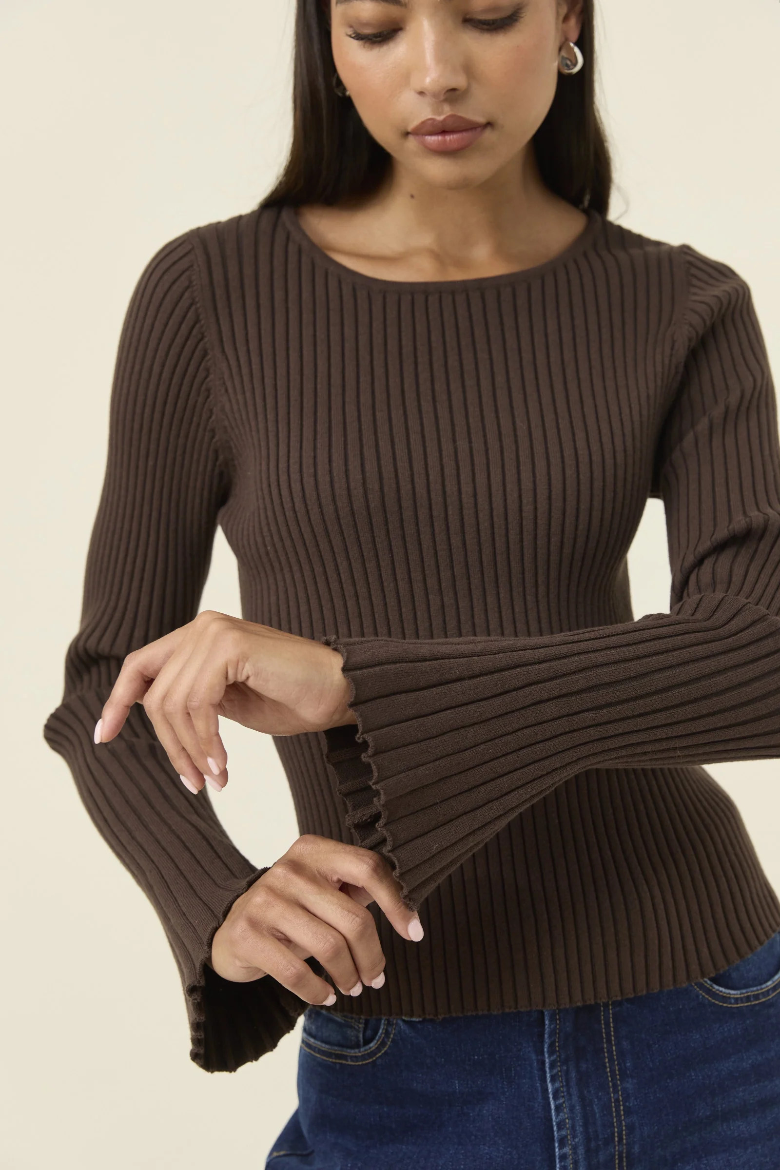 Darby Knit Top - Chocolate