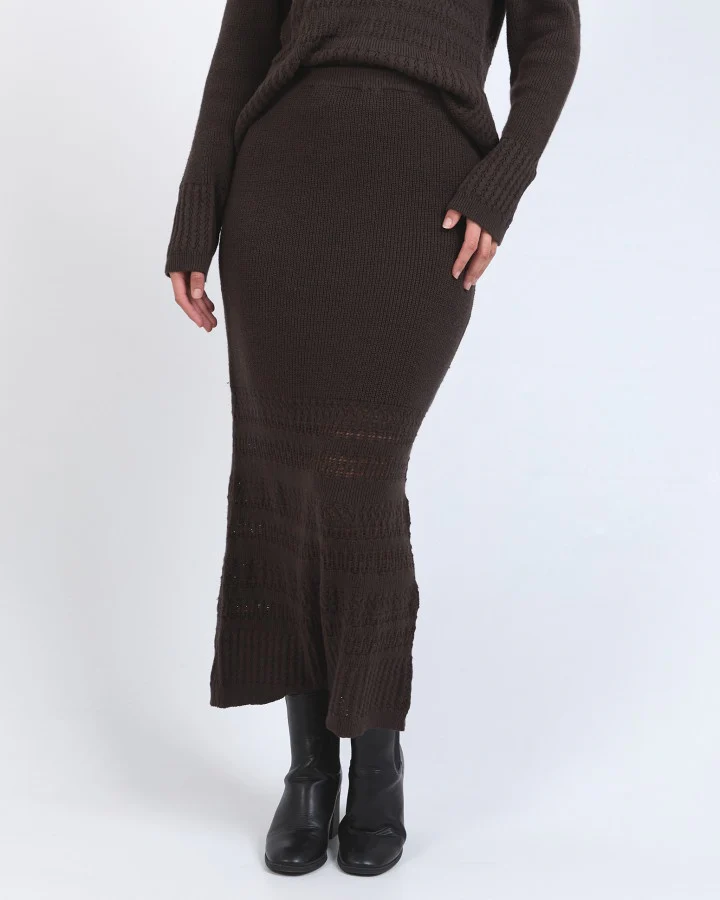 Elka Knit Skirt - Coffee