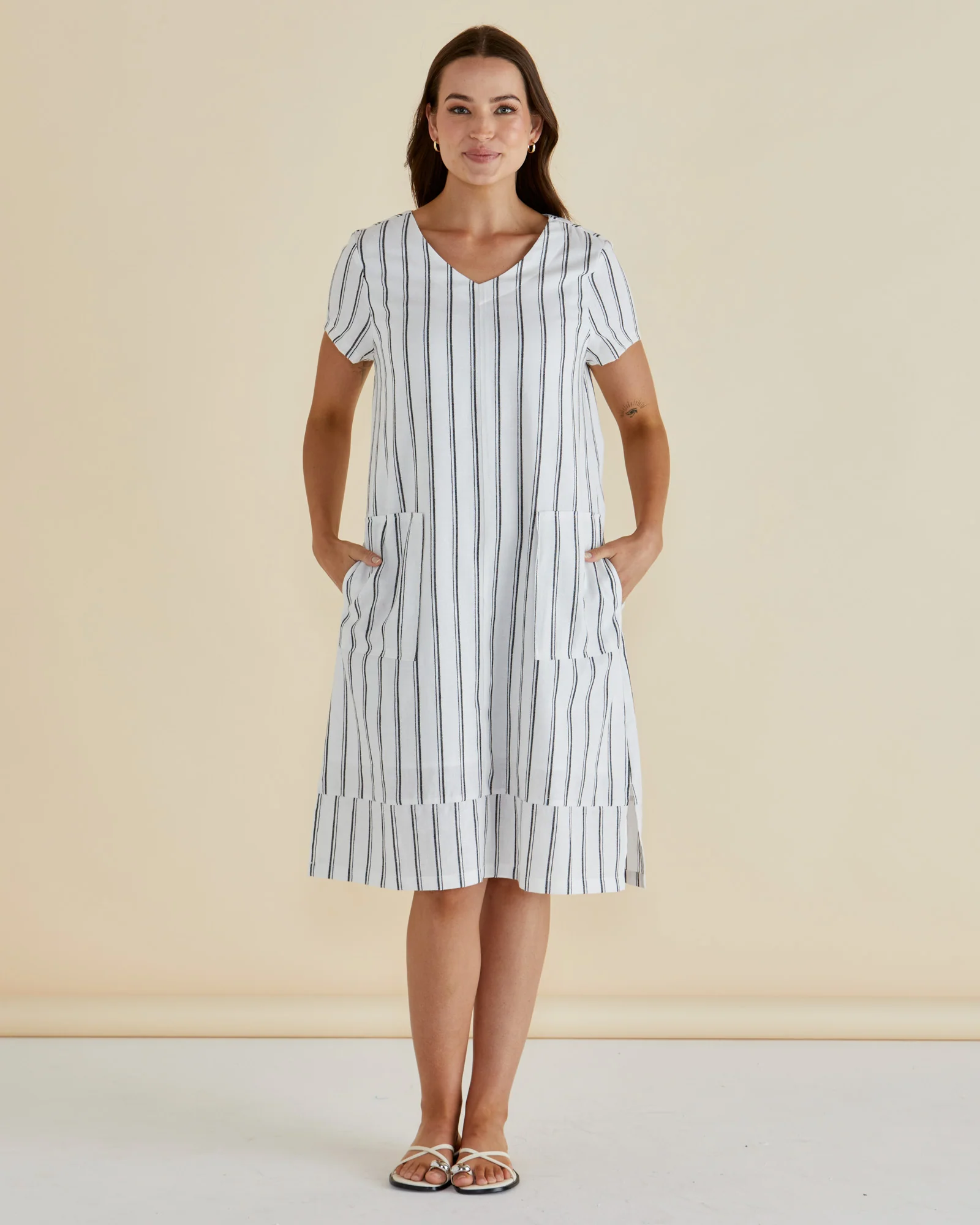 Elwood Dress - Black/White Stripe - Image 5