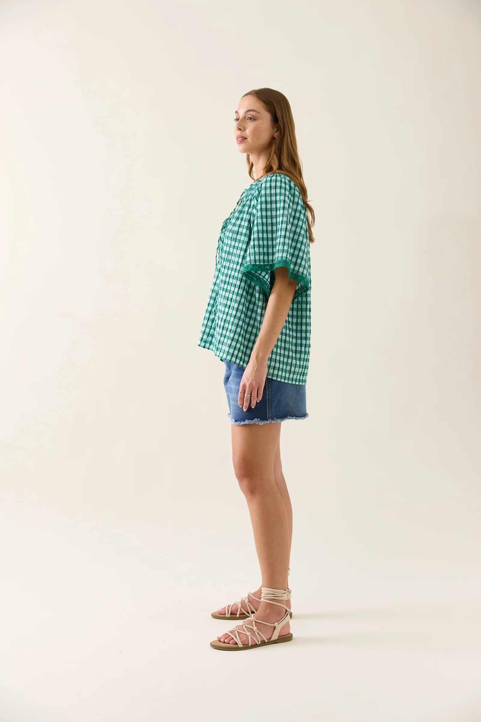 Esther Shirred Top - Baltic - Image 4