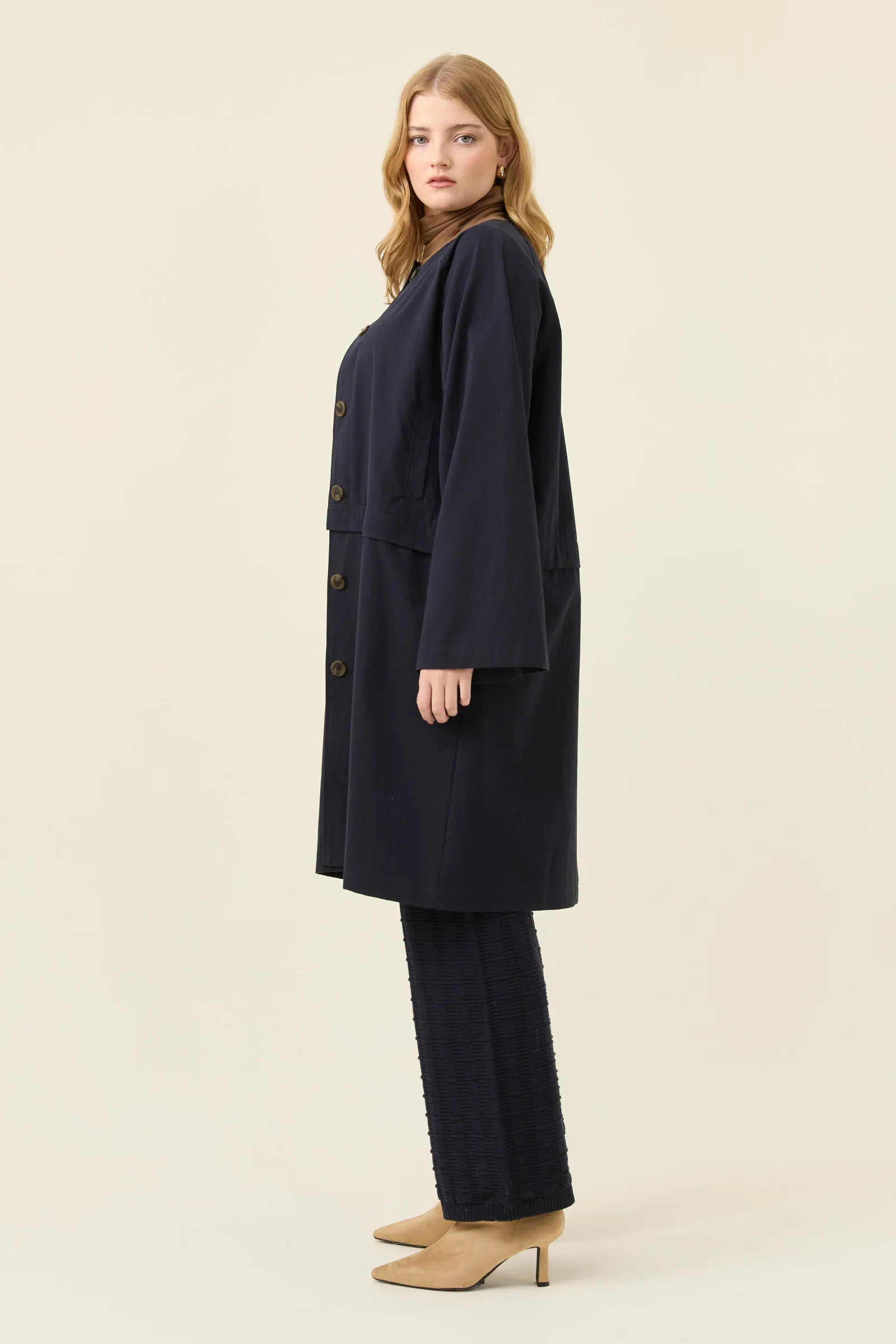 Farida Convertible Coat - Navy - Image 6