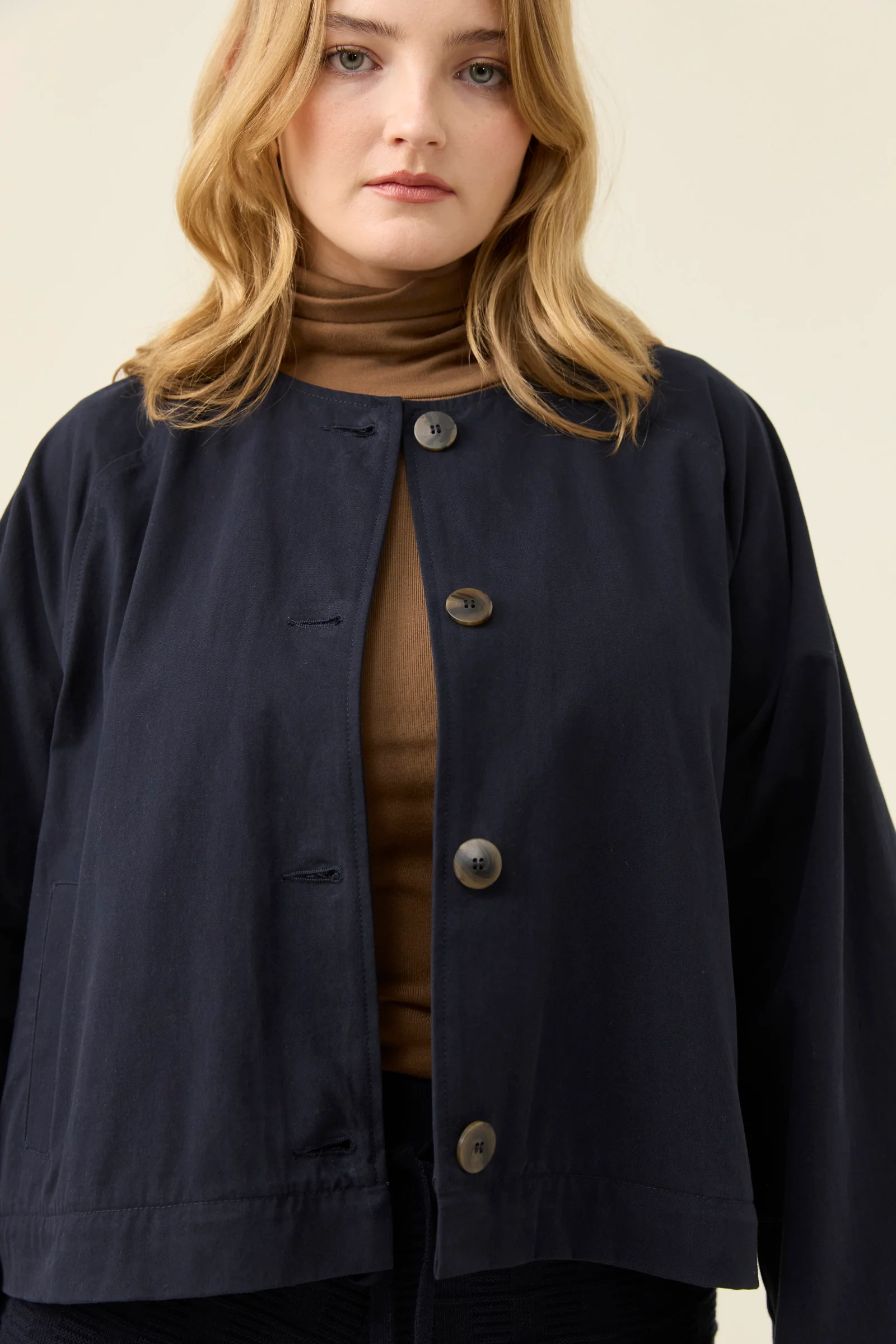 Farida Convertible Coat - Navy - Image 9
