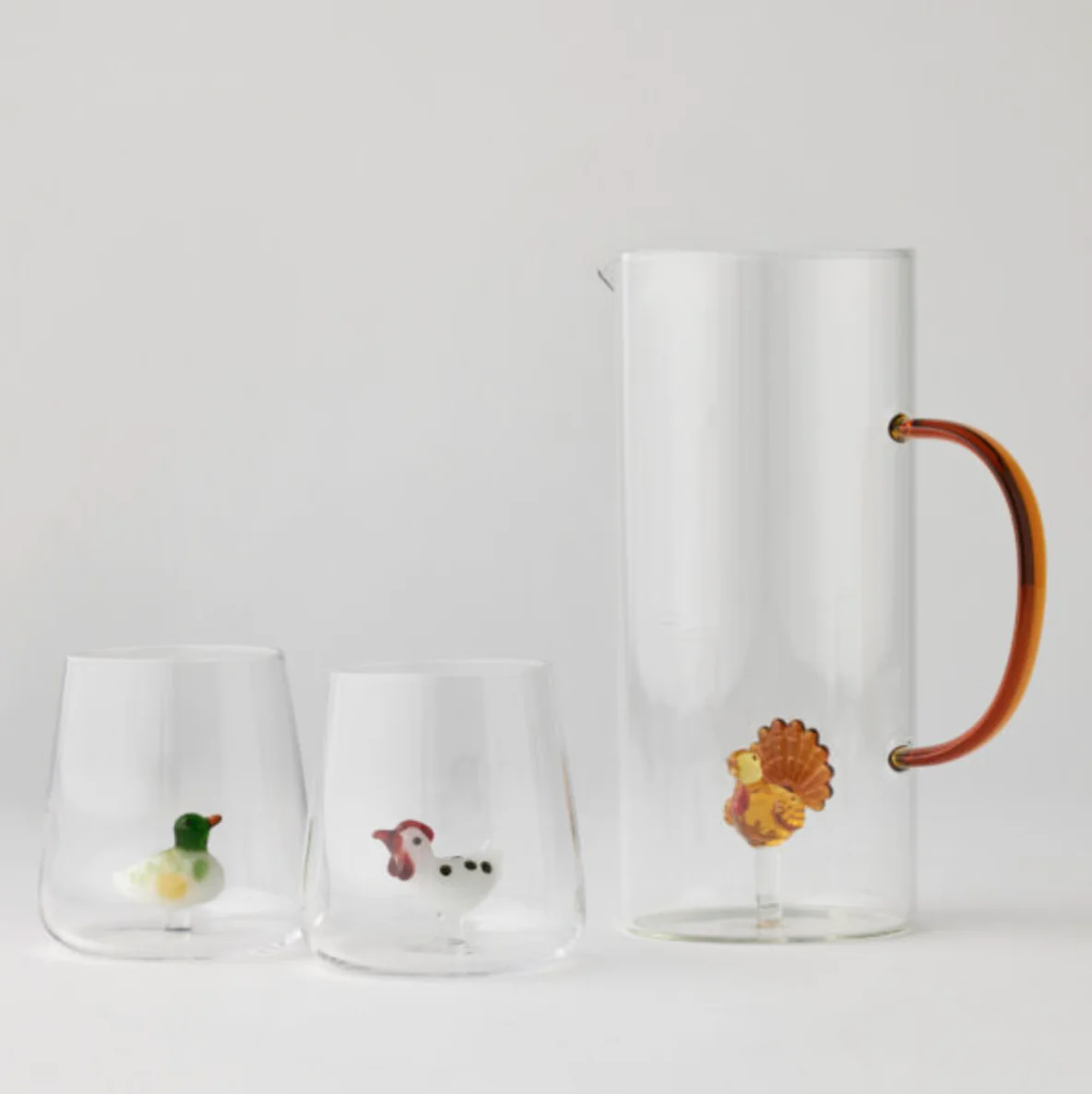 Feathered Flock Jug & Tumblers Set of 3