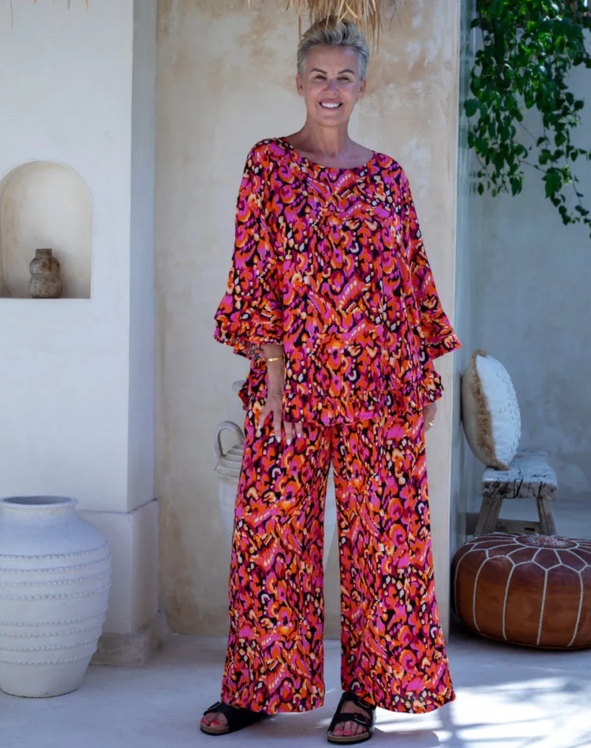 Felicity Top - Orange/Black Multi - Image 2
