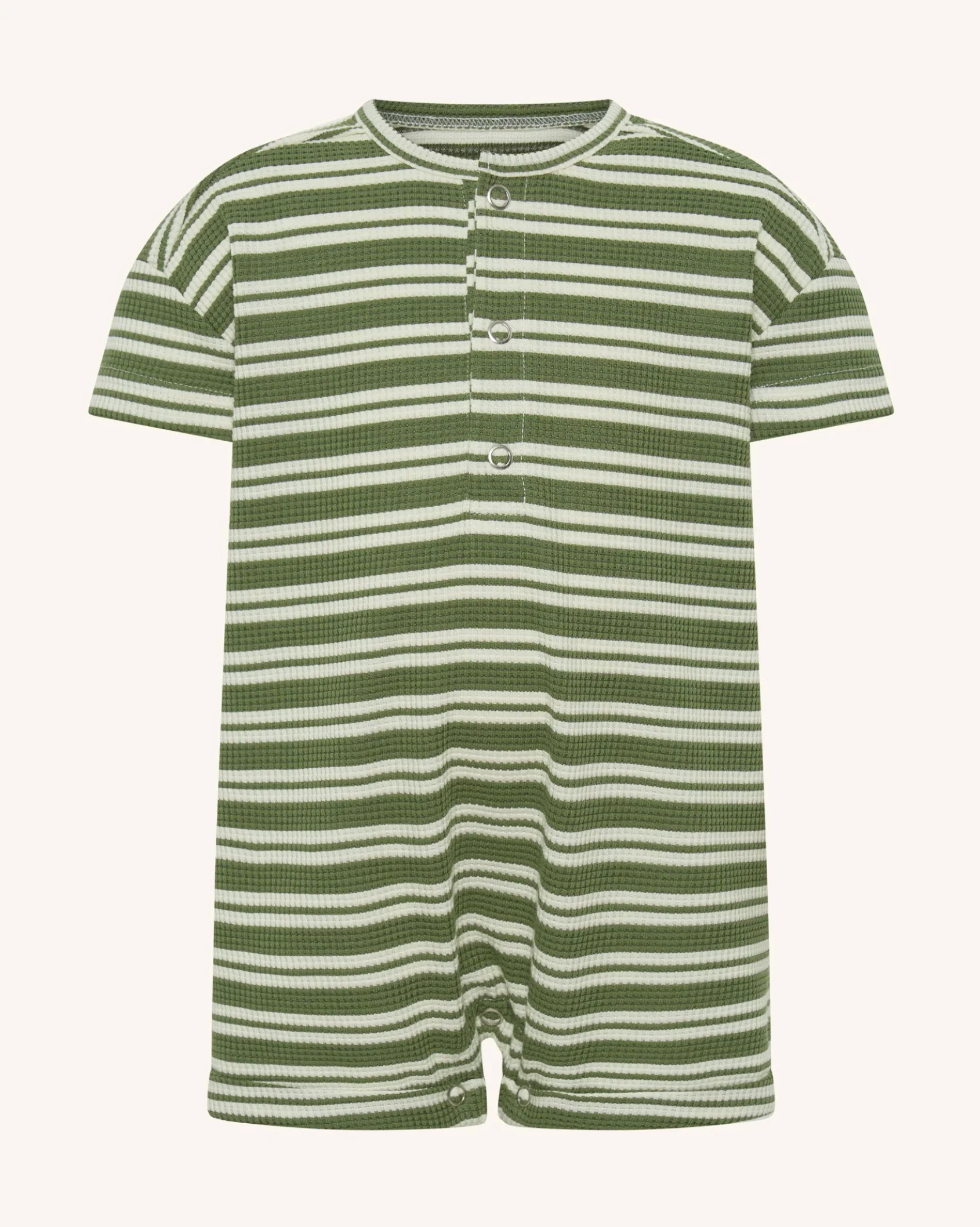 Forest Stripe Waffle Relaxed Romper - Image 4