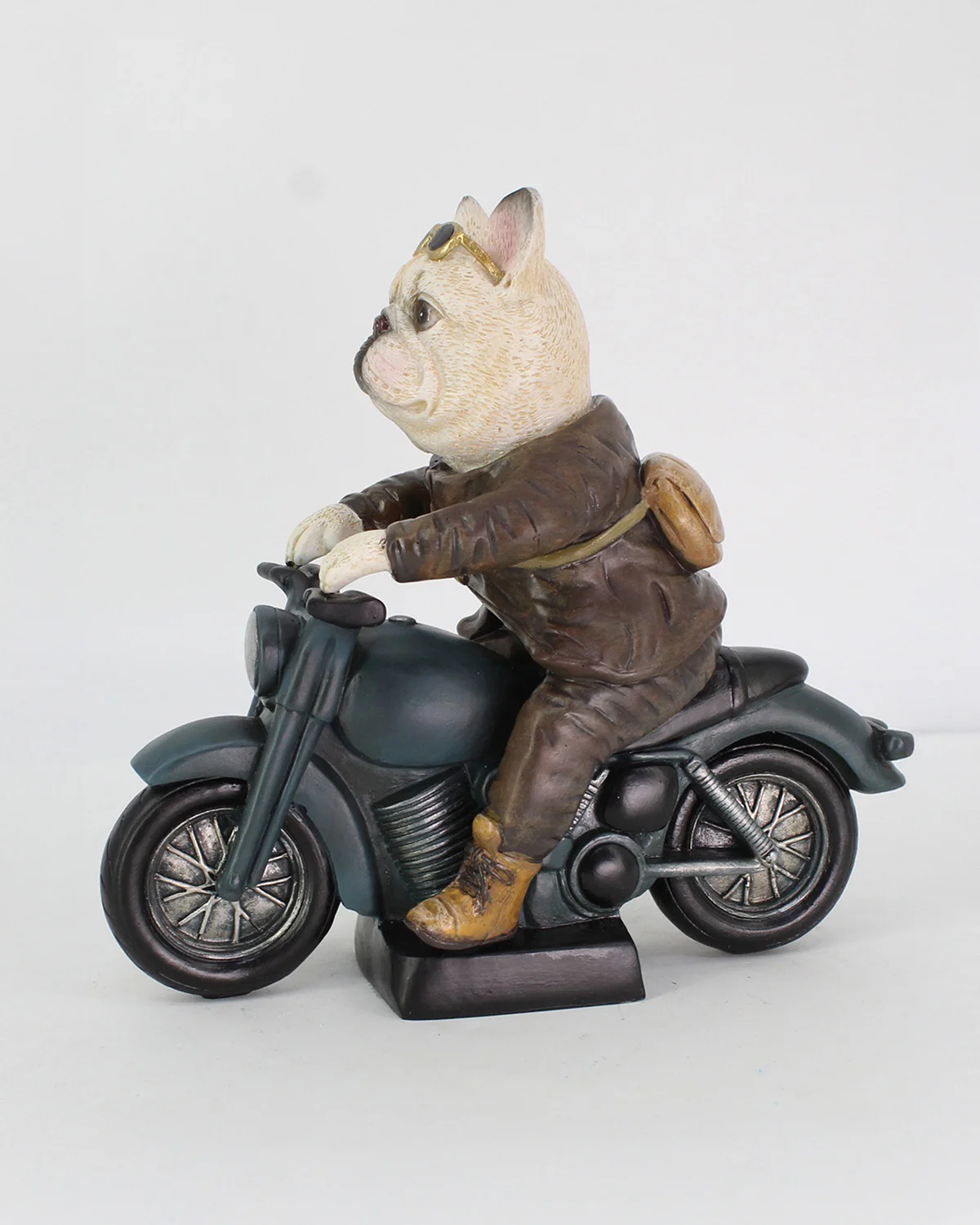French Bulldog Riding A Harley Statue