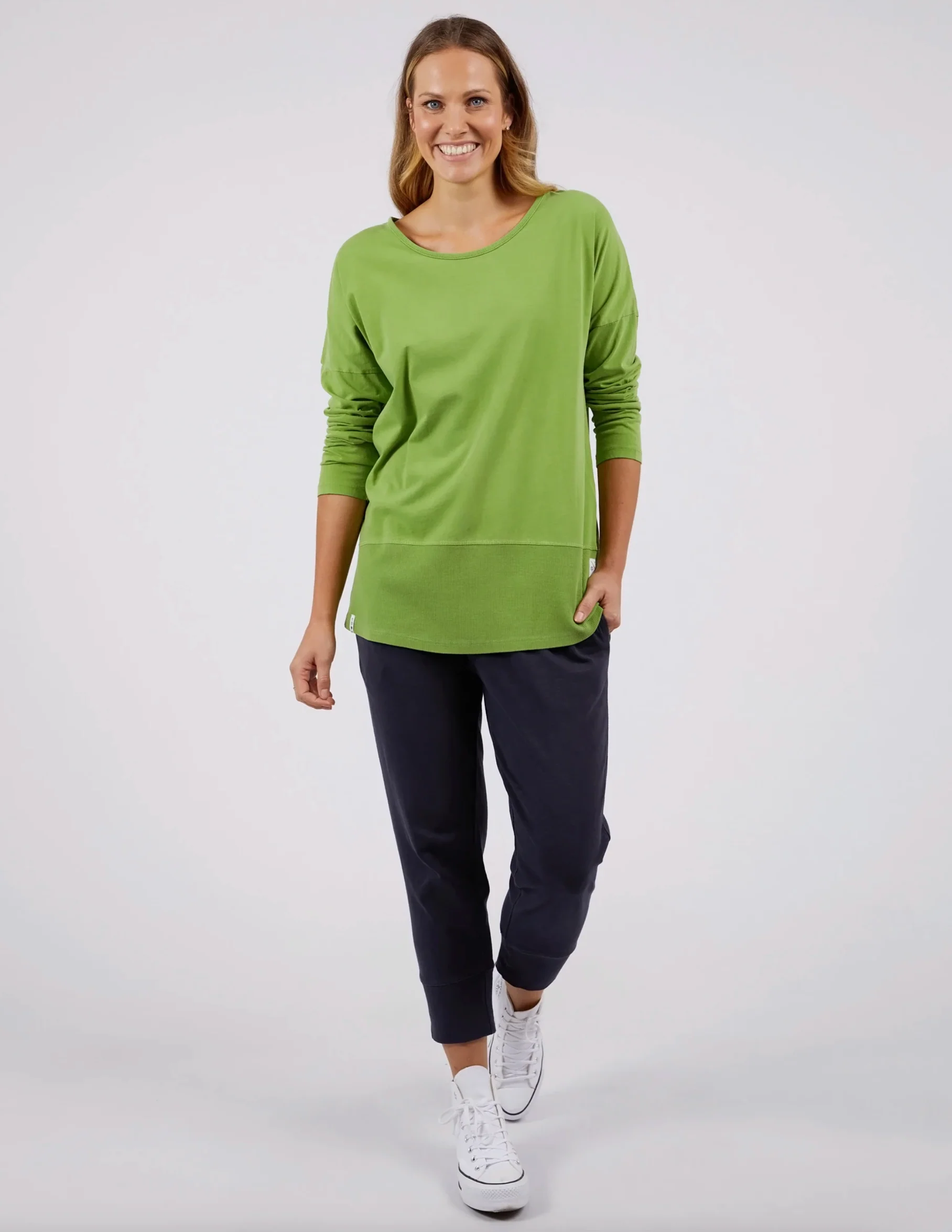 Fundamental Rib Long Sleeve Tee - Jungle Green - Image 4