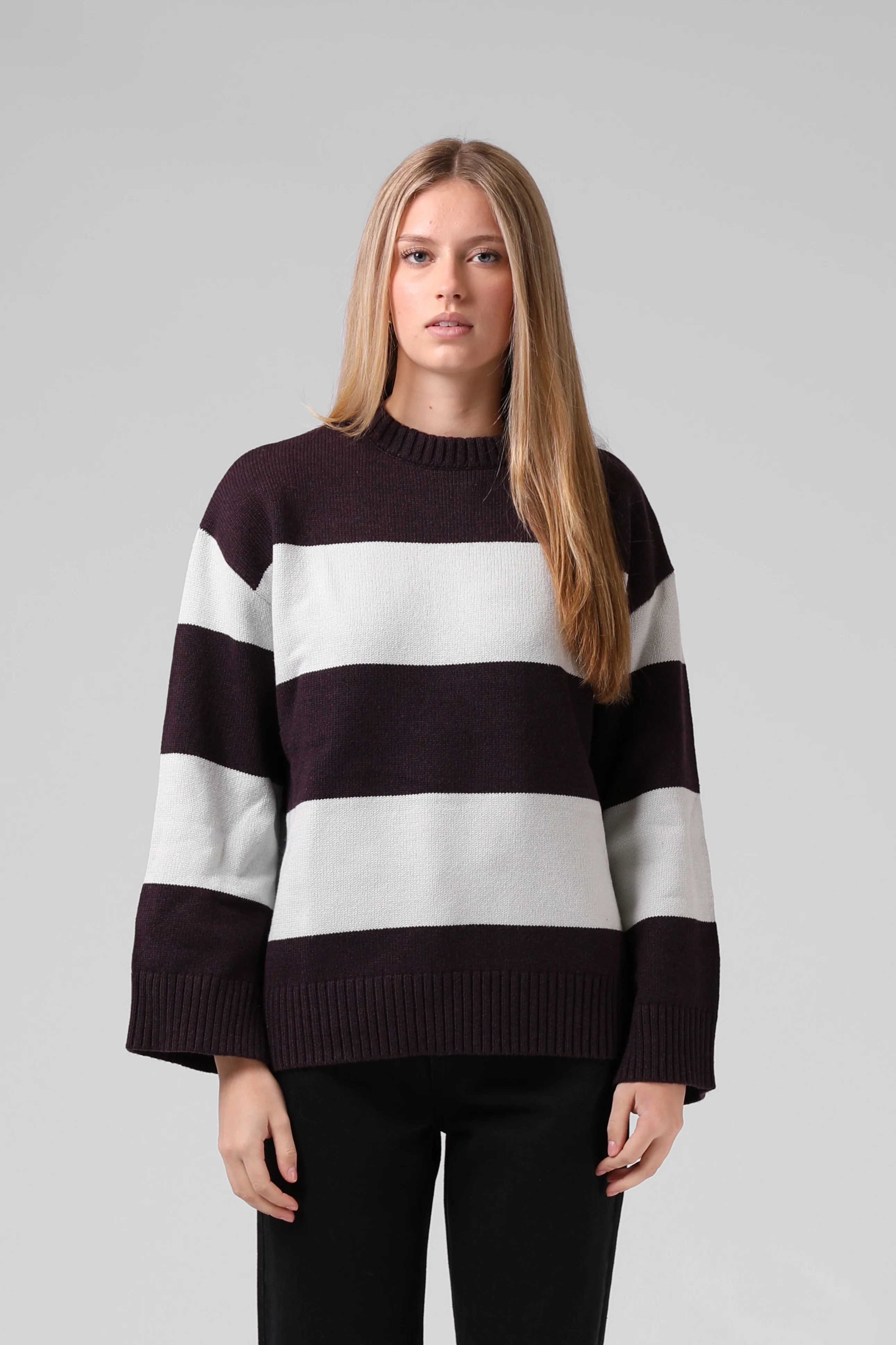 Georgia Stripe Knit - Purple/Ice