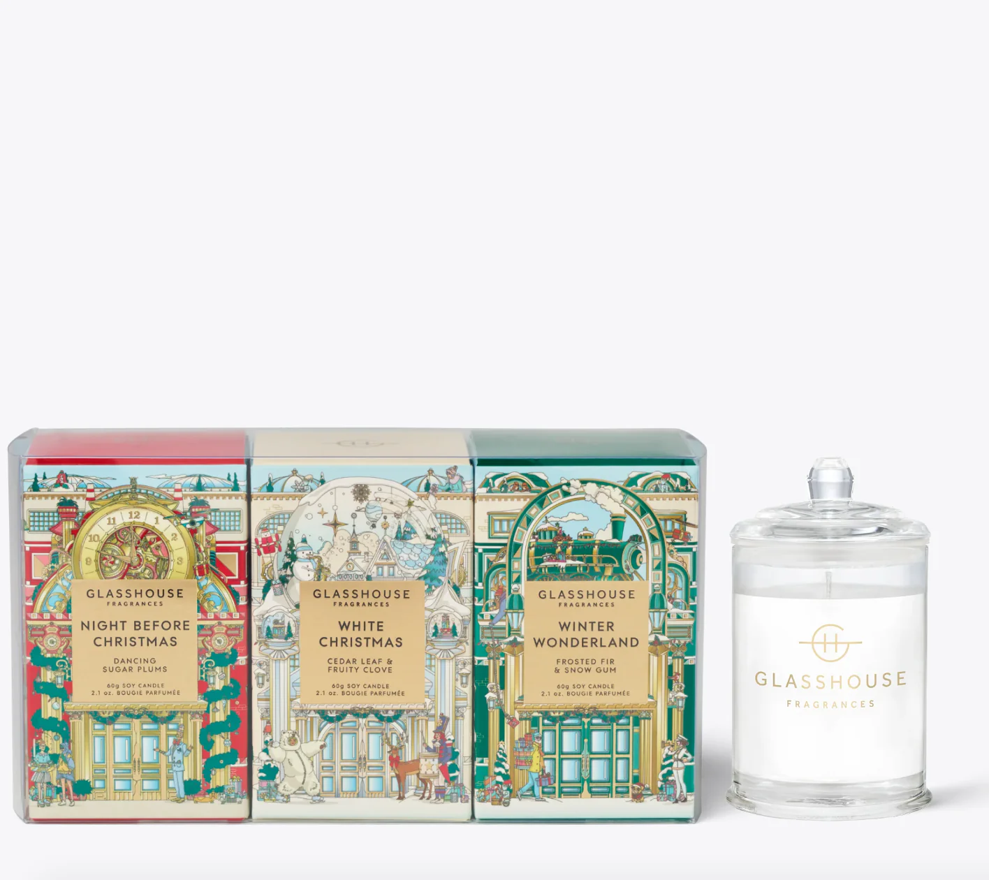 Glasshouse Fragrances Christmas Trio Candles
