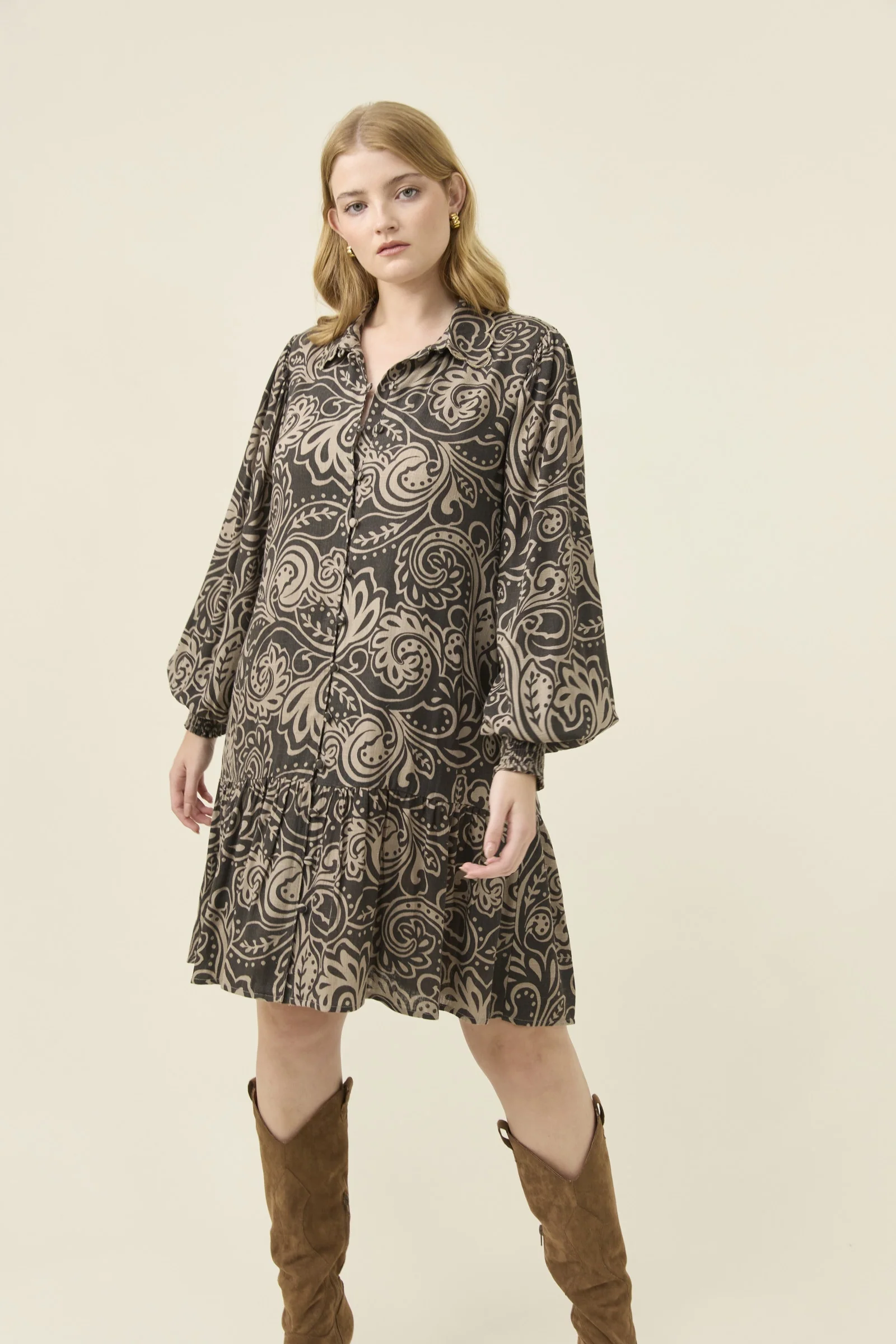 Grace Shirt Dress - Paisley