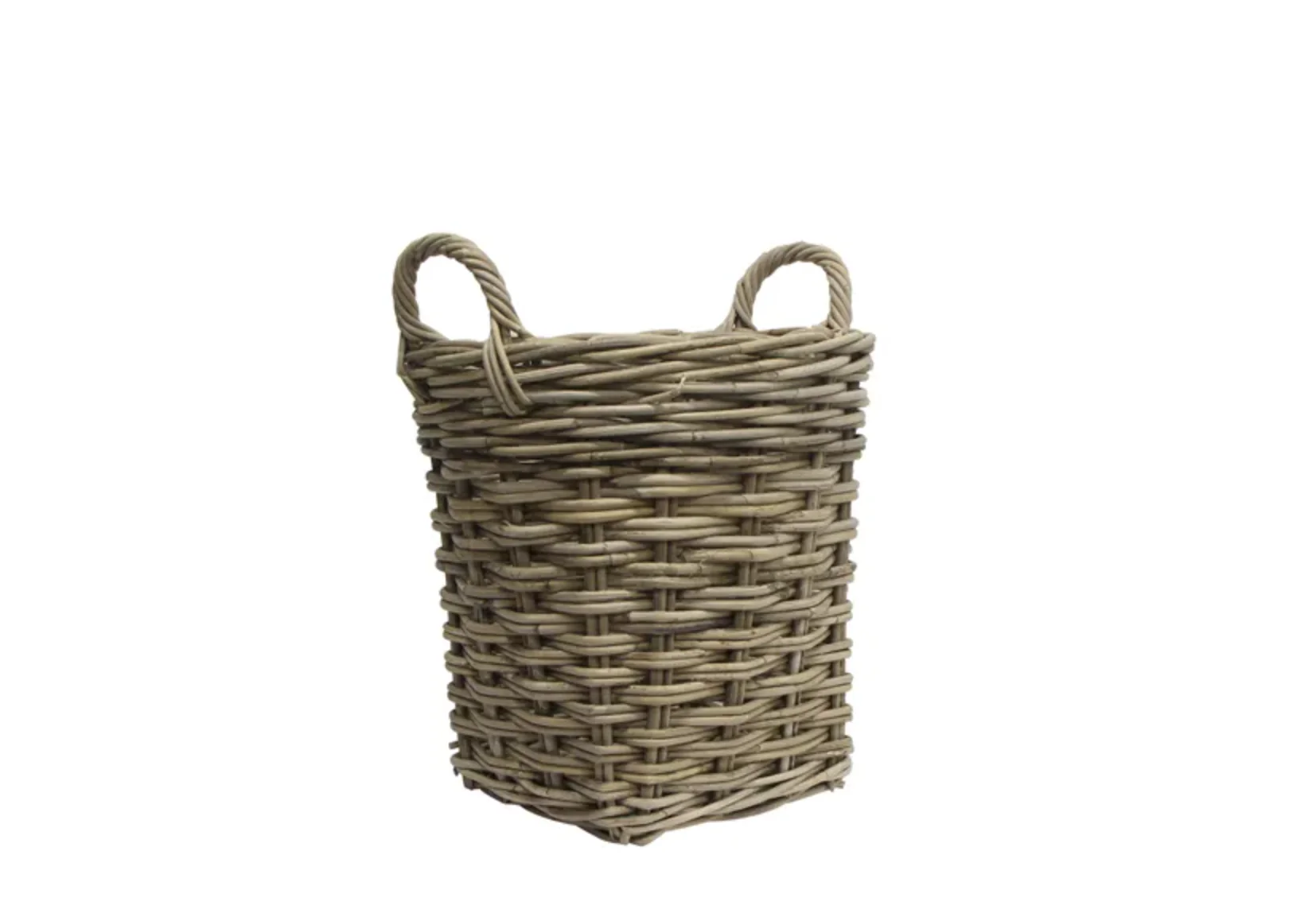 Grove Round Wood Basket with Handles - Small