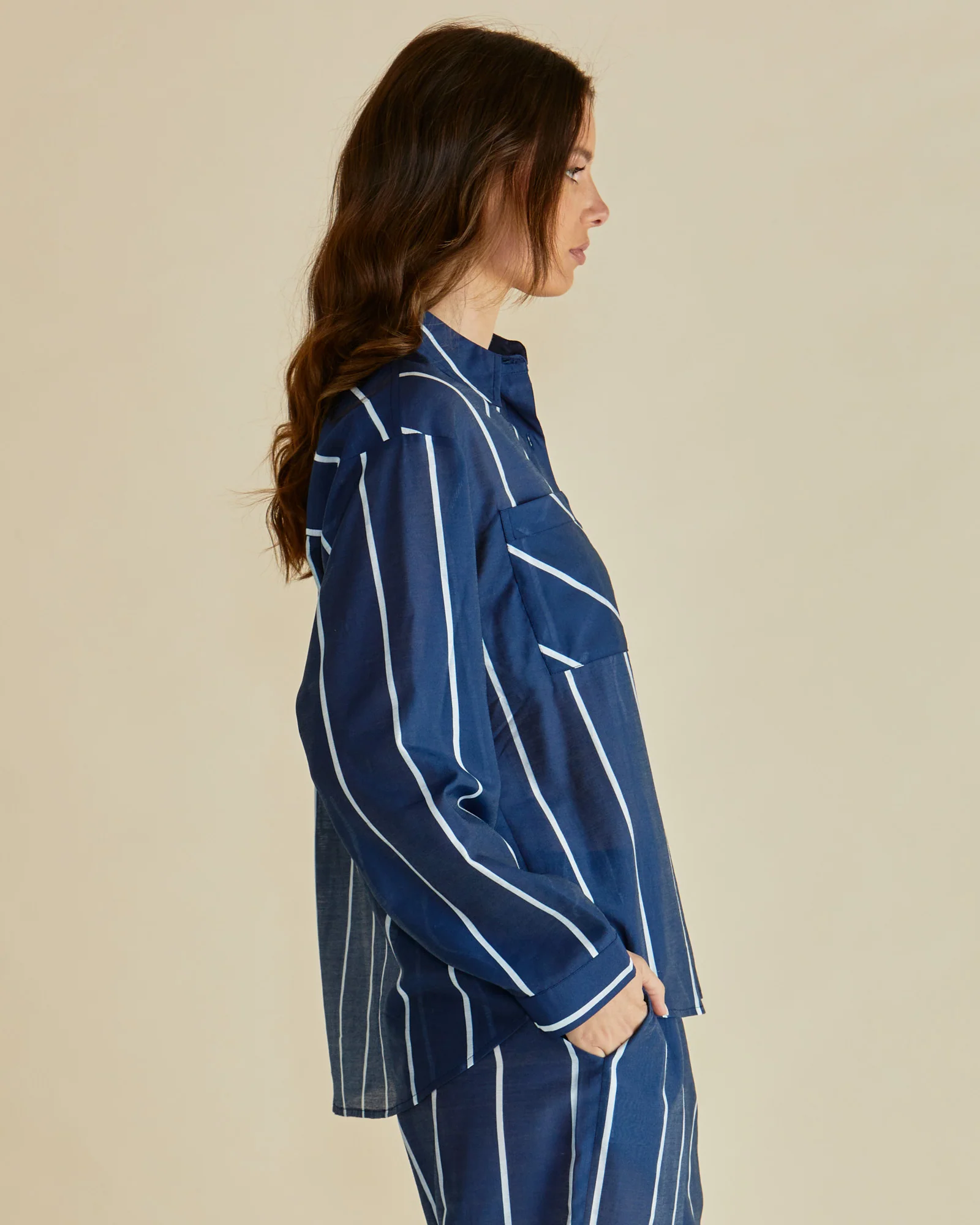 Hayman Shirt - Navy/White Stripe - Image 3