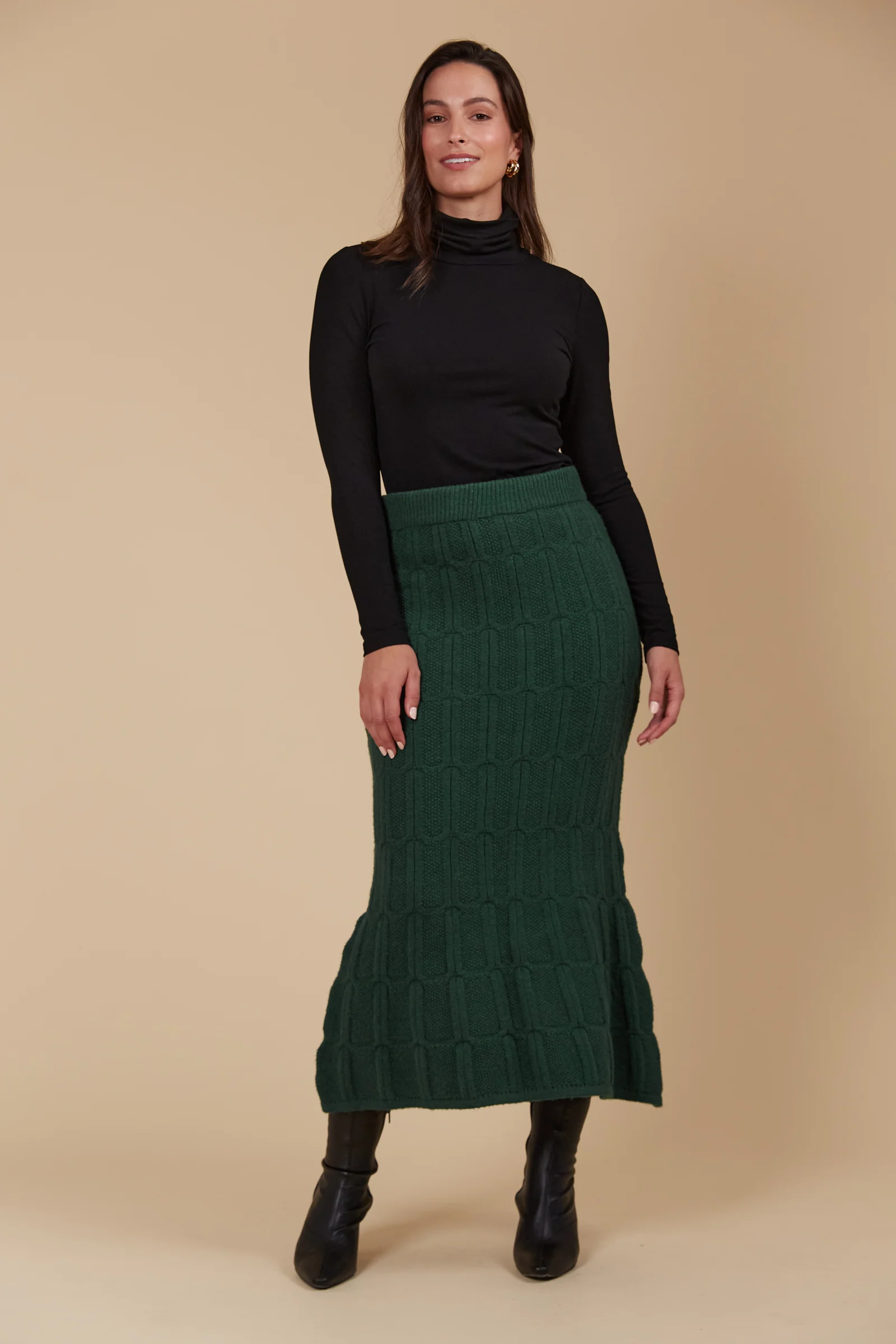 Hera Knit Skirt - Pine - Image 2