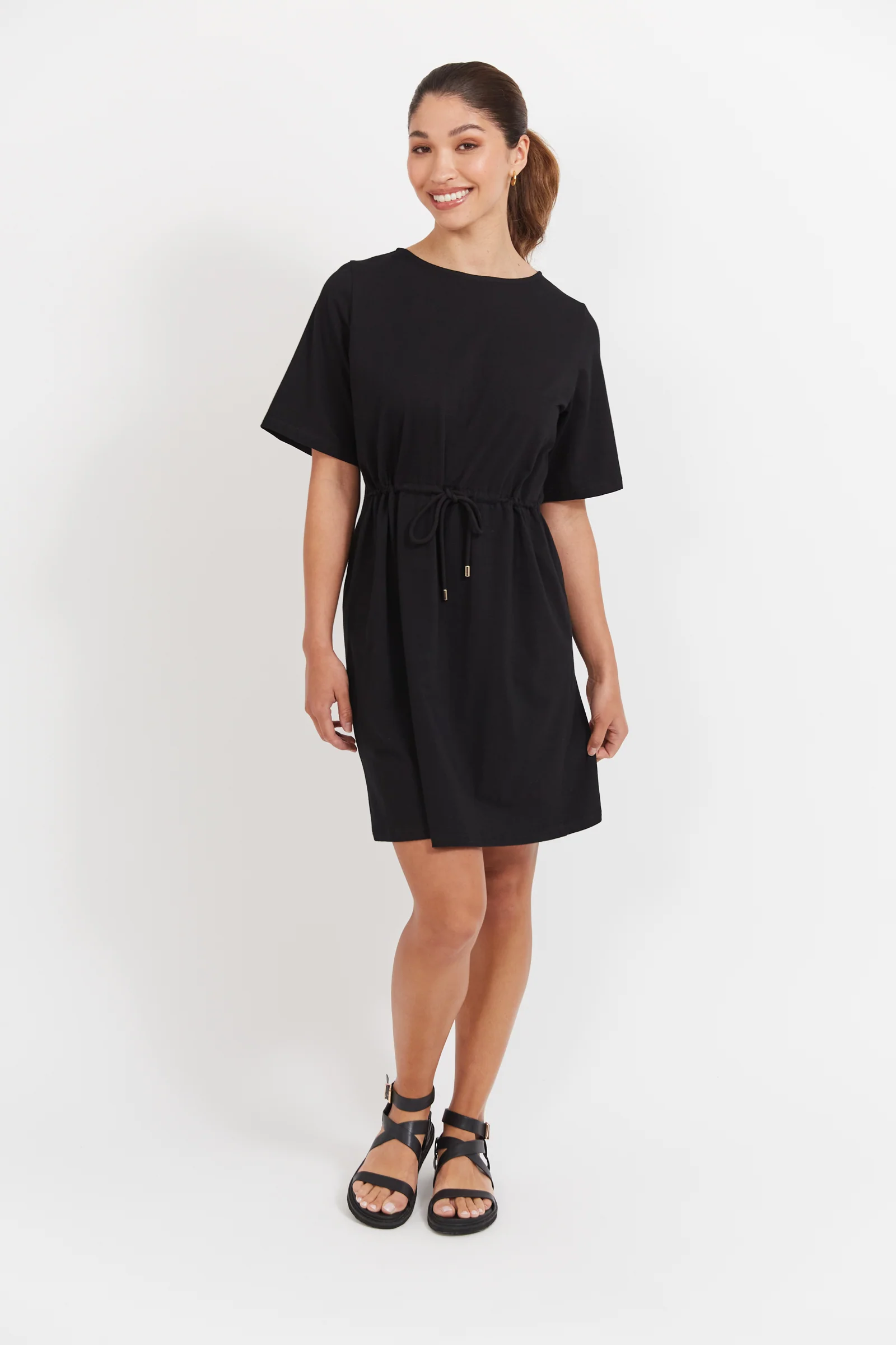 Jardin Tshirt Dress - Black - Image 3
